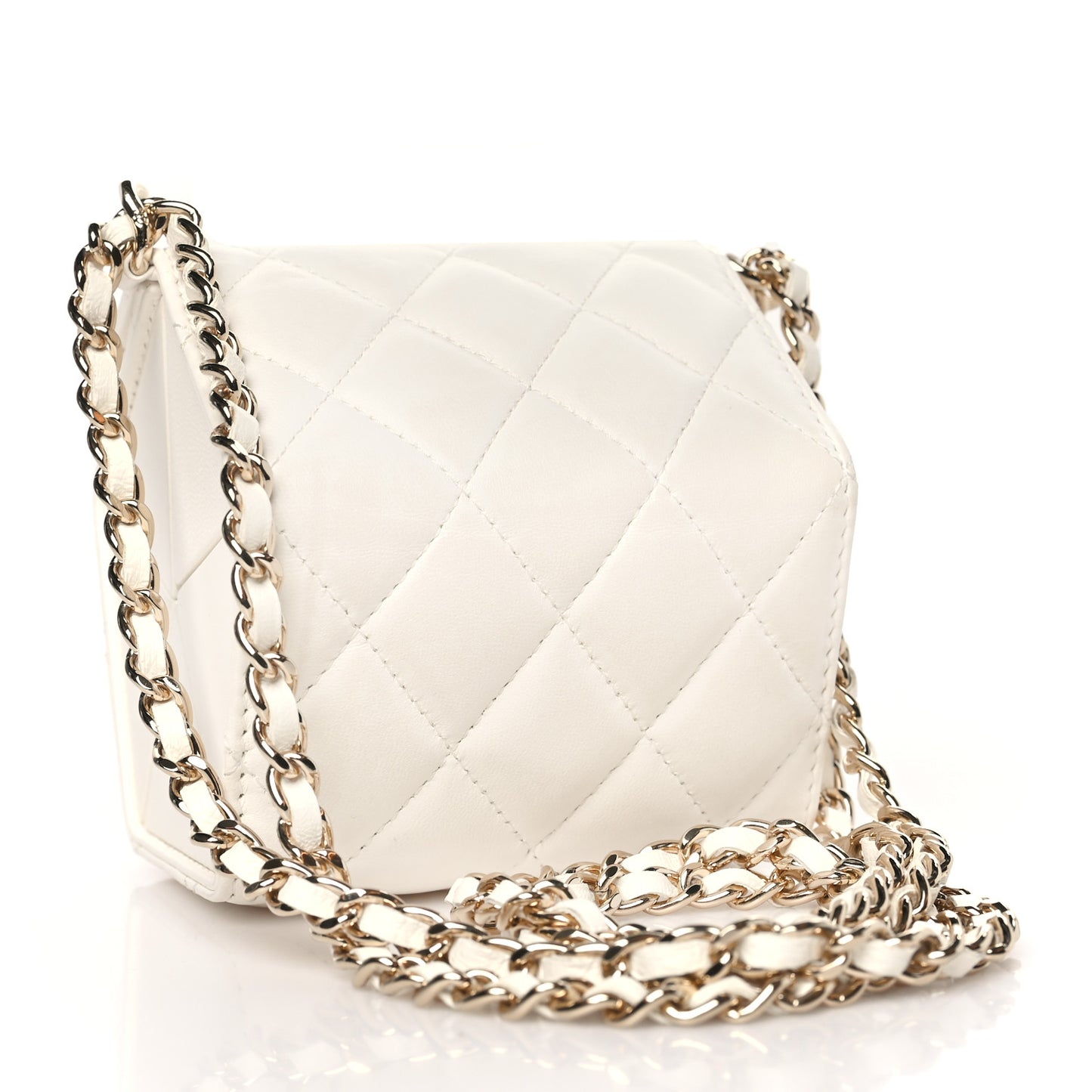 Lambskin Quilted Foldable Jewelry Box With Chain Black