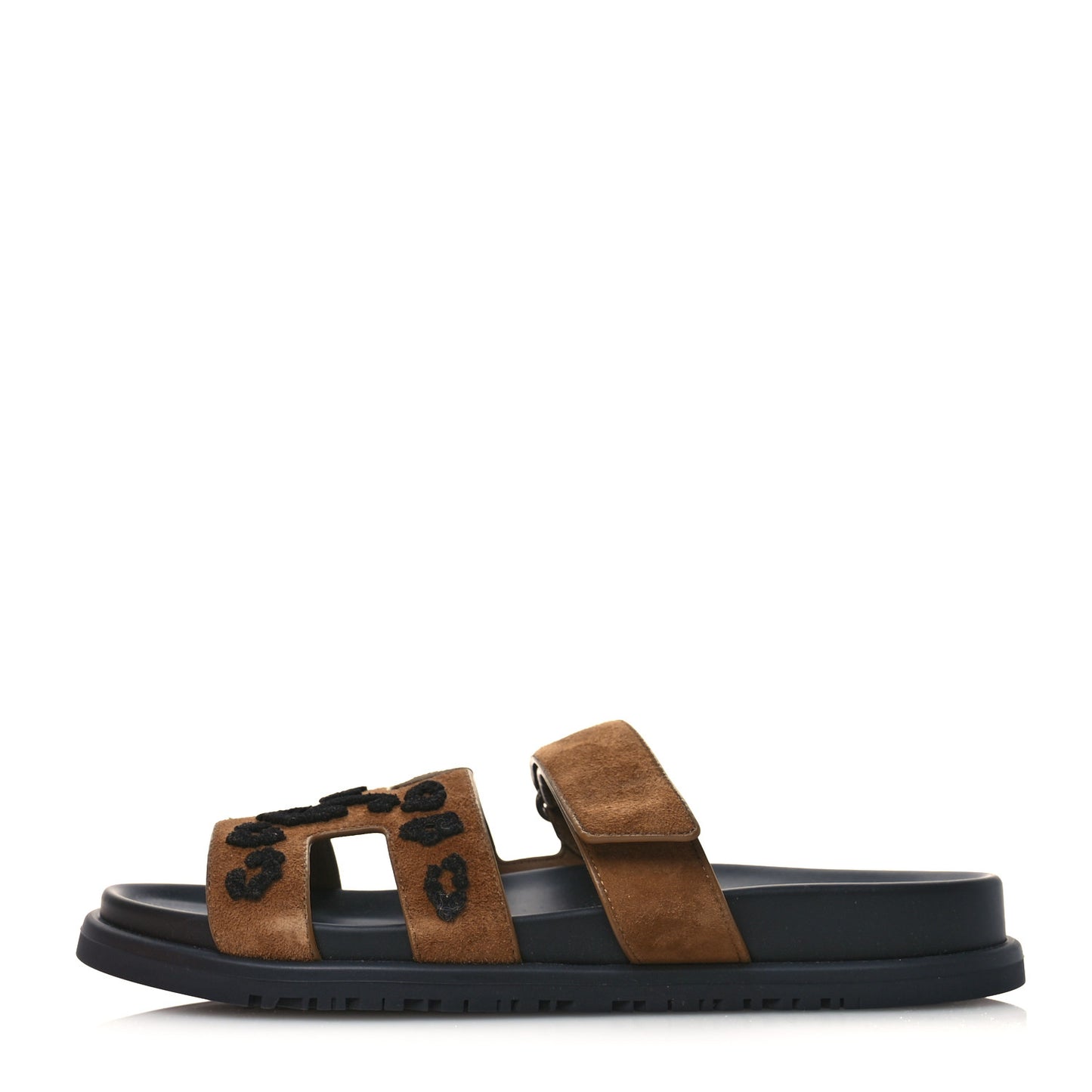 Suede Goatskin Womens Chypre Sandals 39 Brun Fume Black