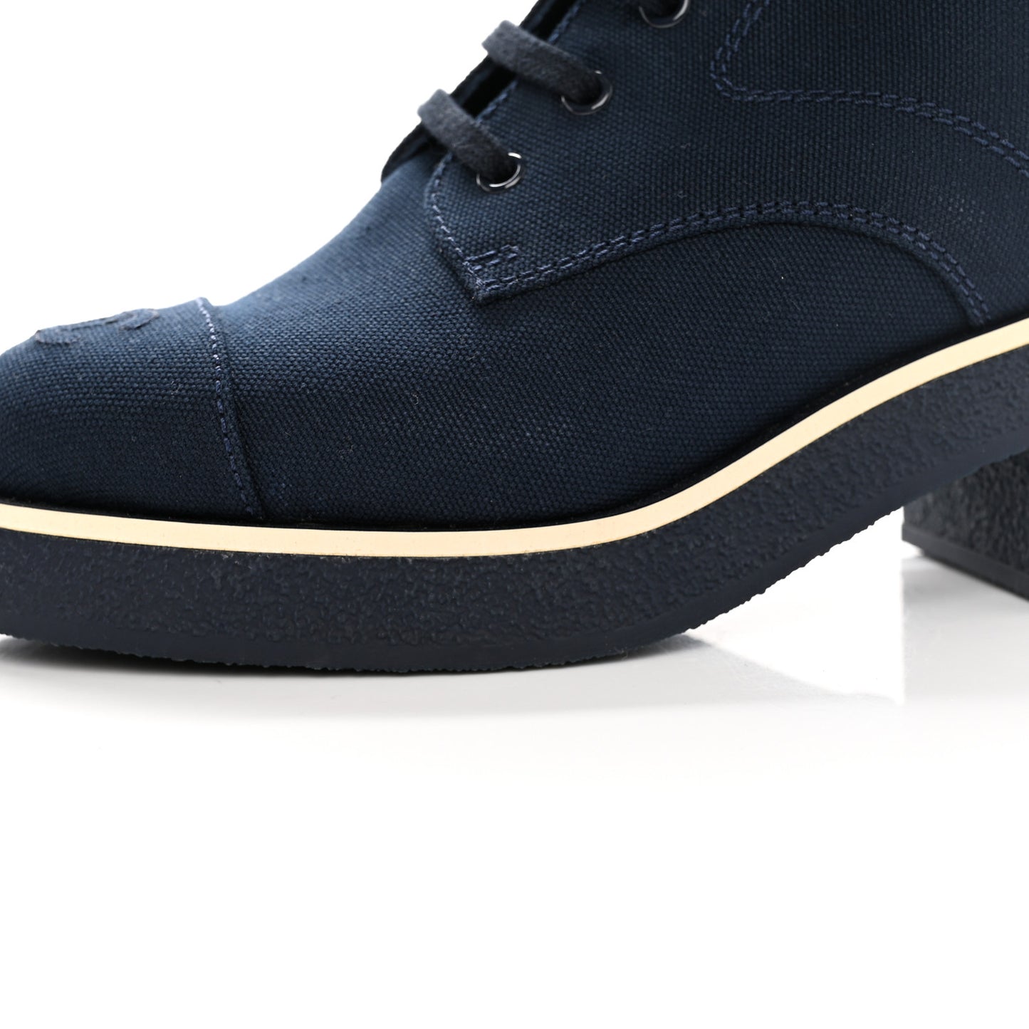Fabric Lace Up Combat Boots 38 Navy Blue