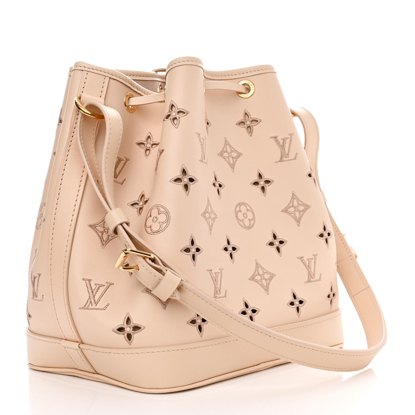 Calfskin Monogram Cutout Petit Noe Neutral