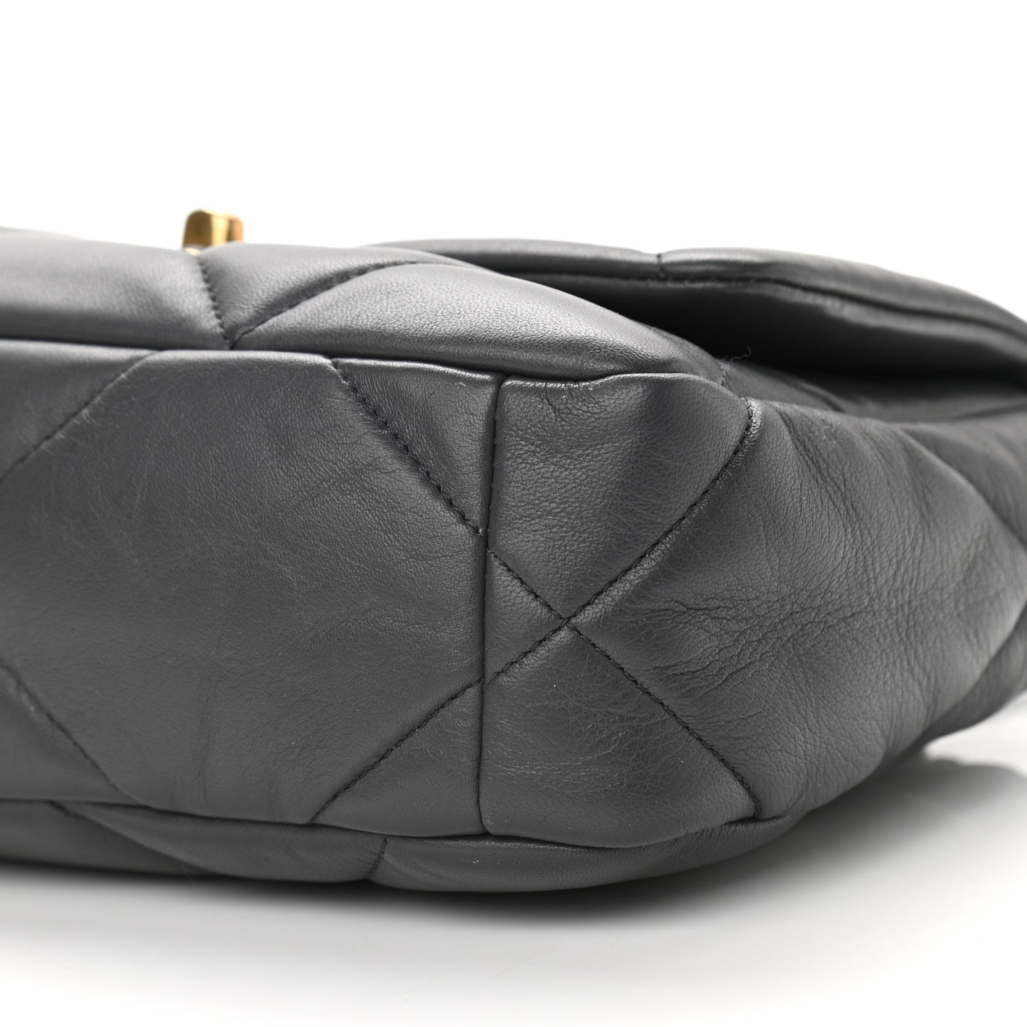Lambskin Quilted Medium Chanel 19 Flap Dark Grey