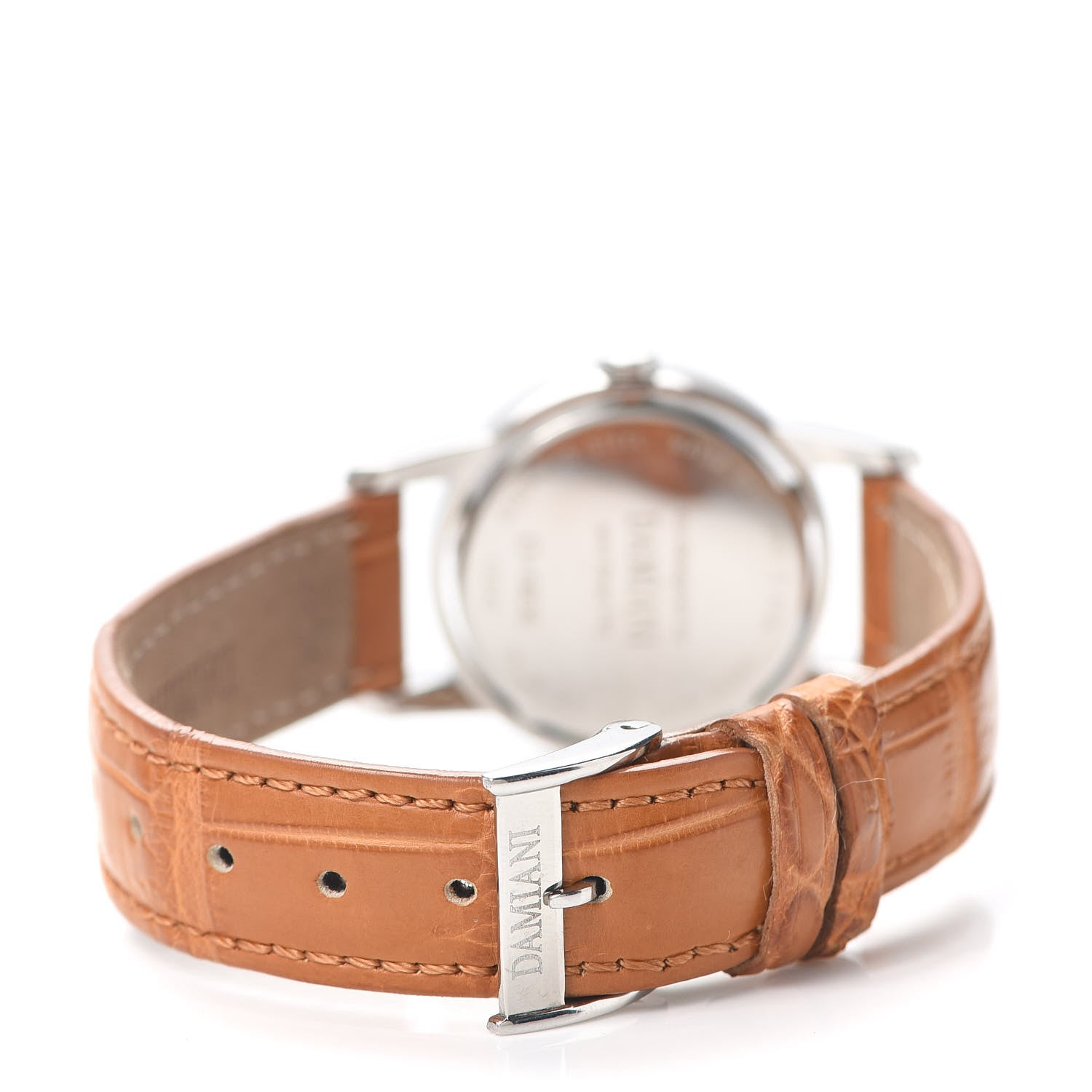 Damiani Stainless Steel Crocodile Diamond 28mm 5P D-Side Quartz Watch Camel 3 of 5