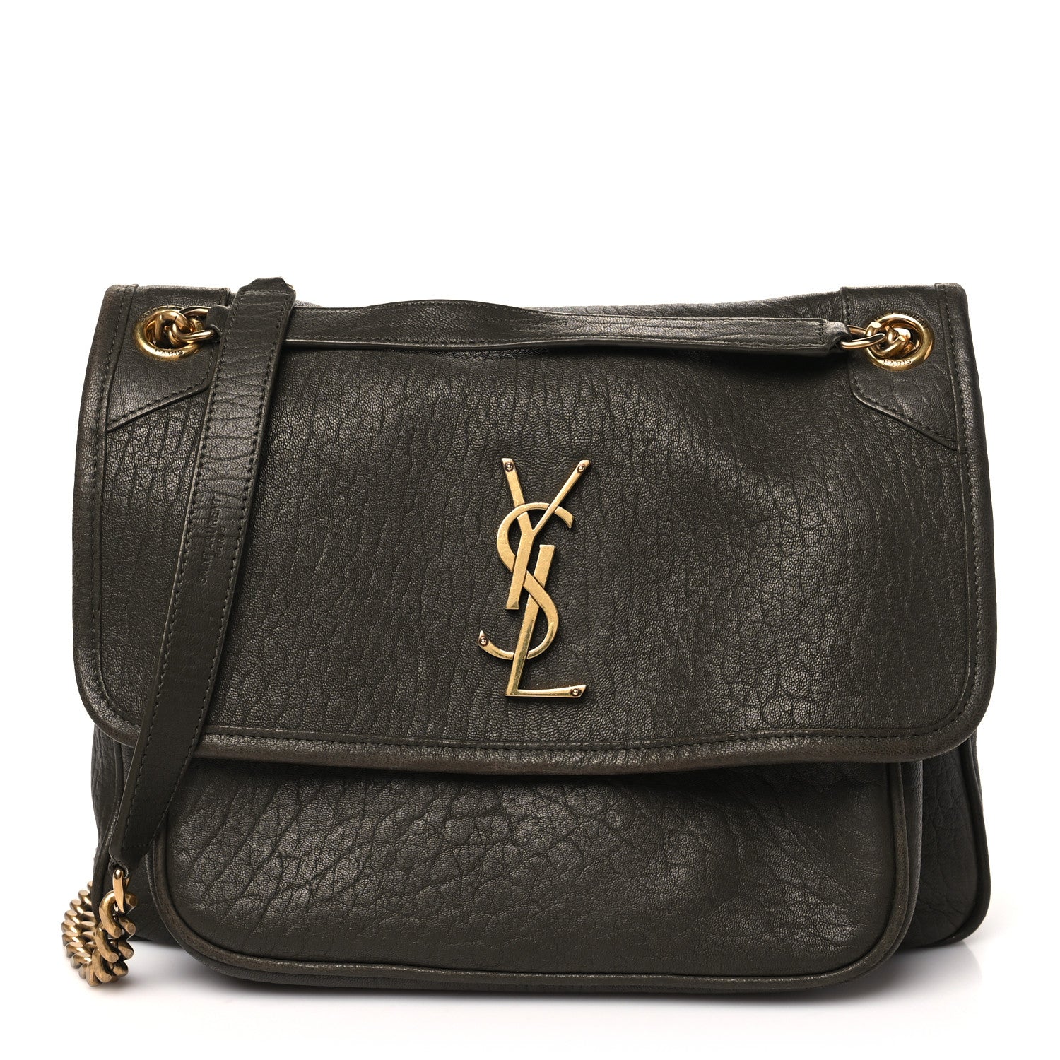Saint Laurent Grained Lambskin Monogram Medium Niki Chain Satchel