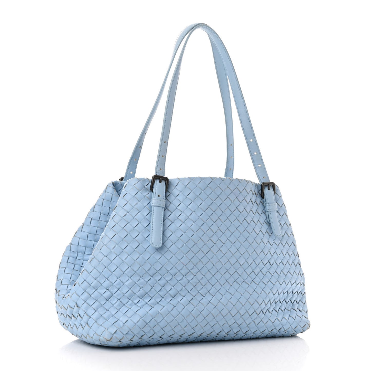 Intrecciato Medium A Shape Seamless Tote Topazio
