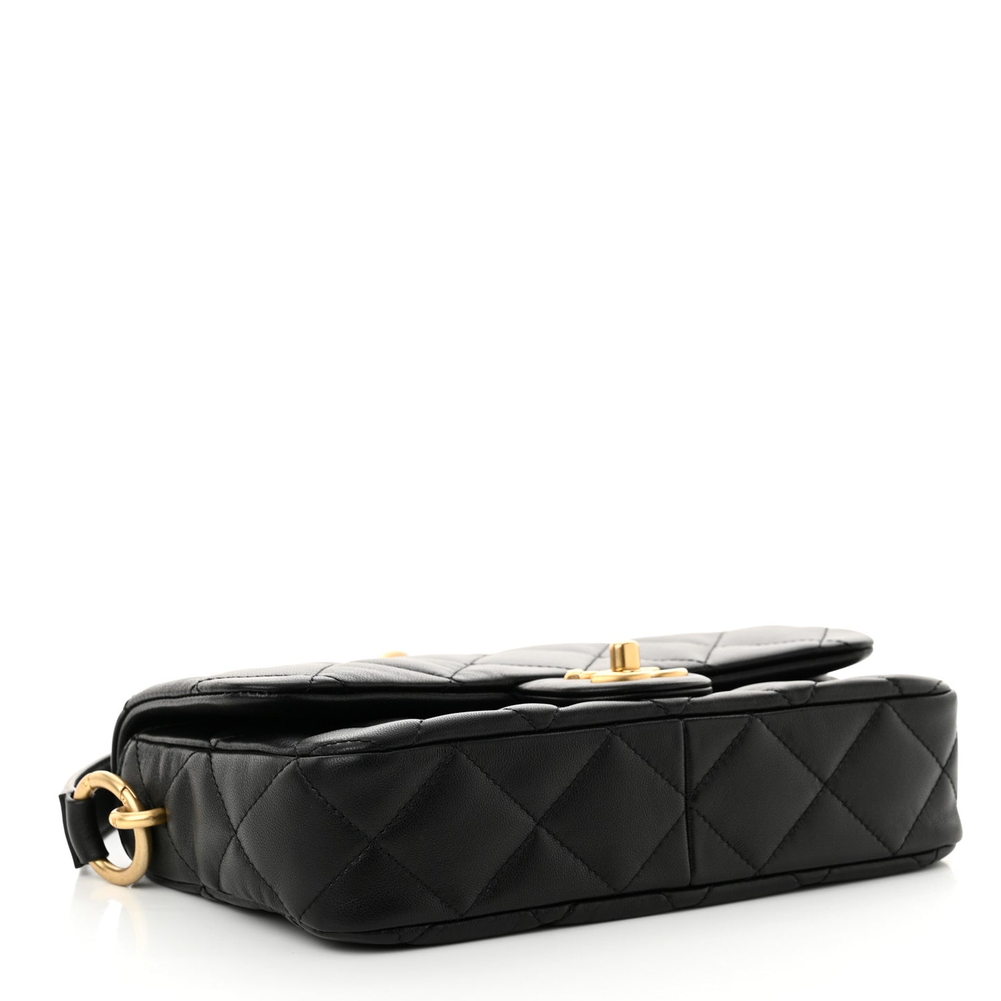 Lambskin Quilted Flap Black