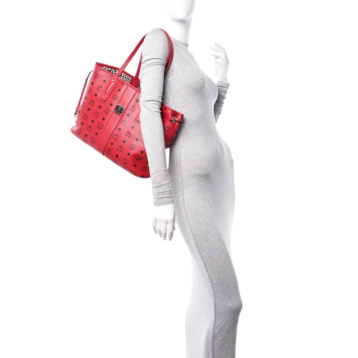 Visetos Medium Liz Reversible Shopper Tote Ruby Red