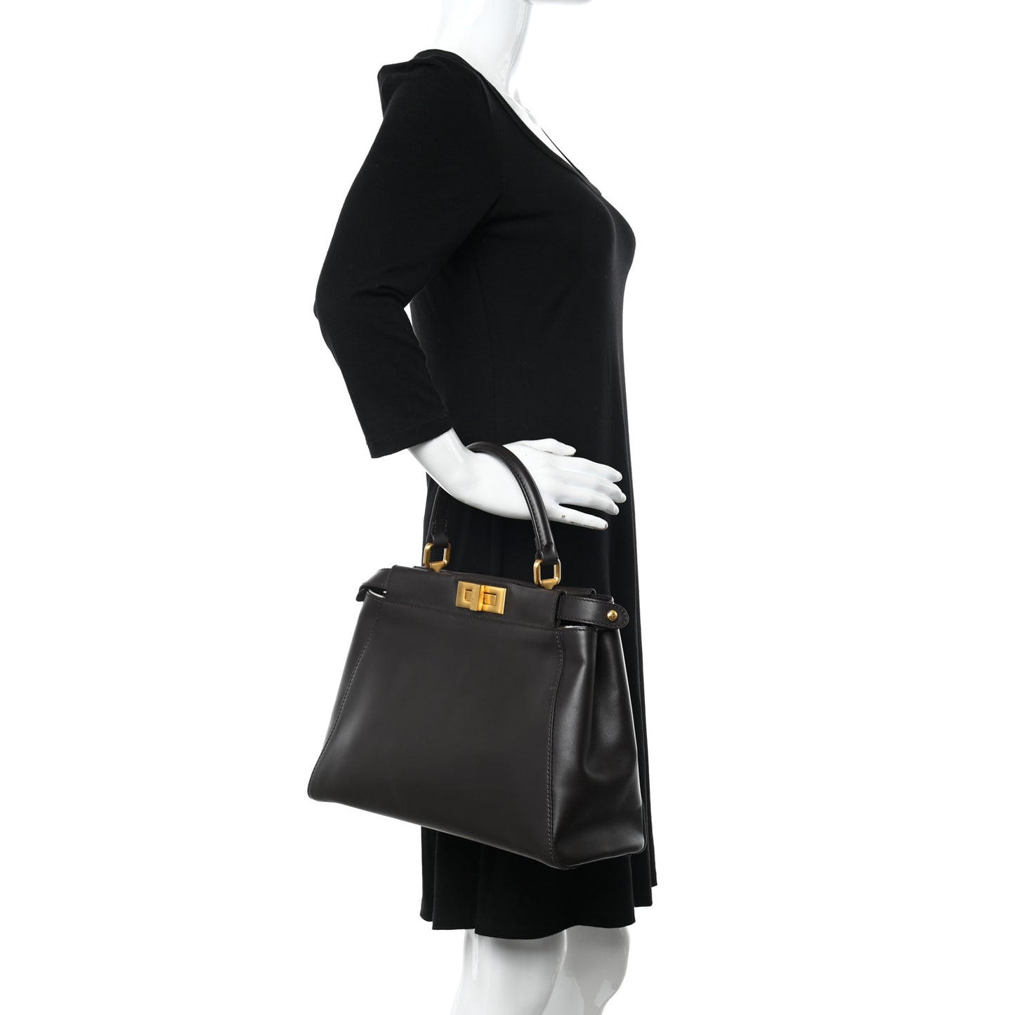 Vitello Calf Hair Zebra Print Medium Peekaboo Iconic Satchel Black