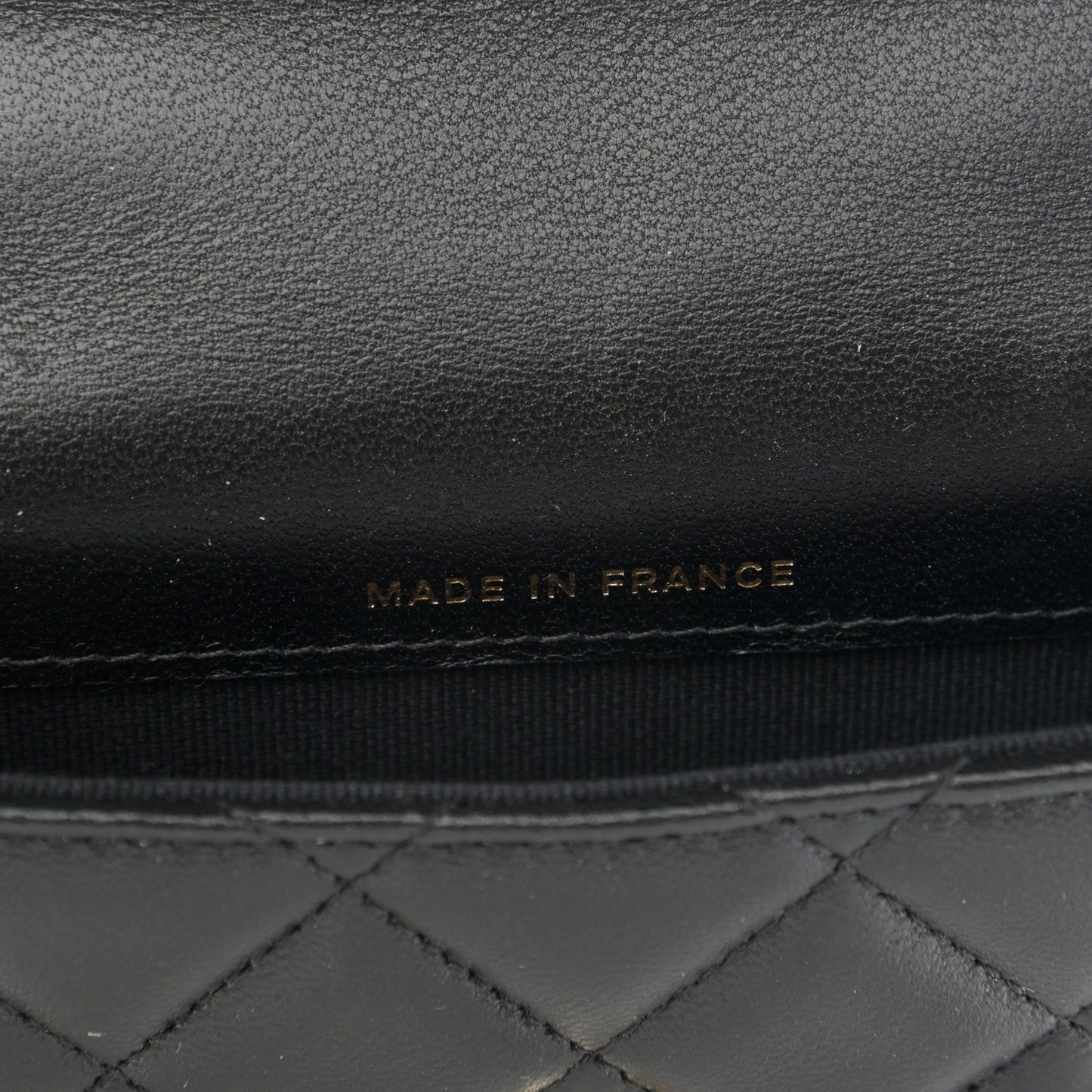 Lambskin Quilted Top Handle Flap Coin Purse With Chain Black