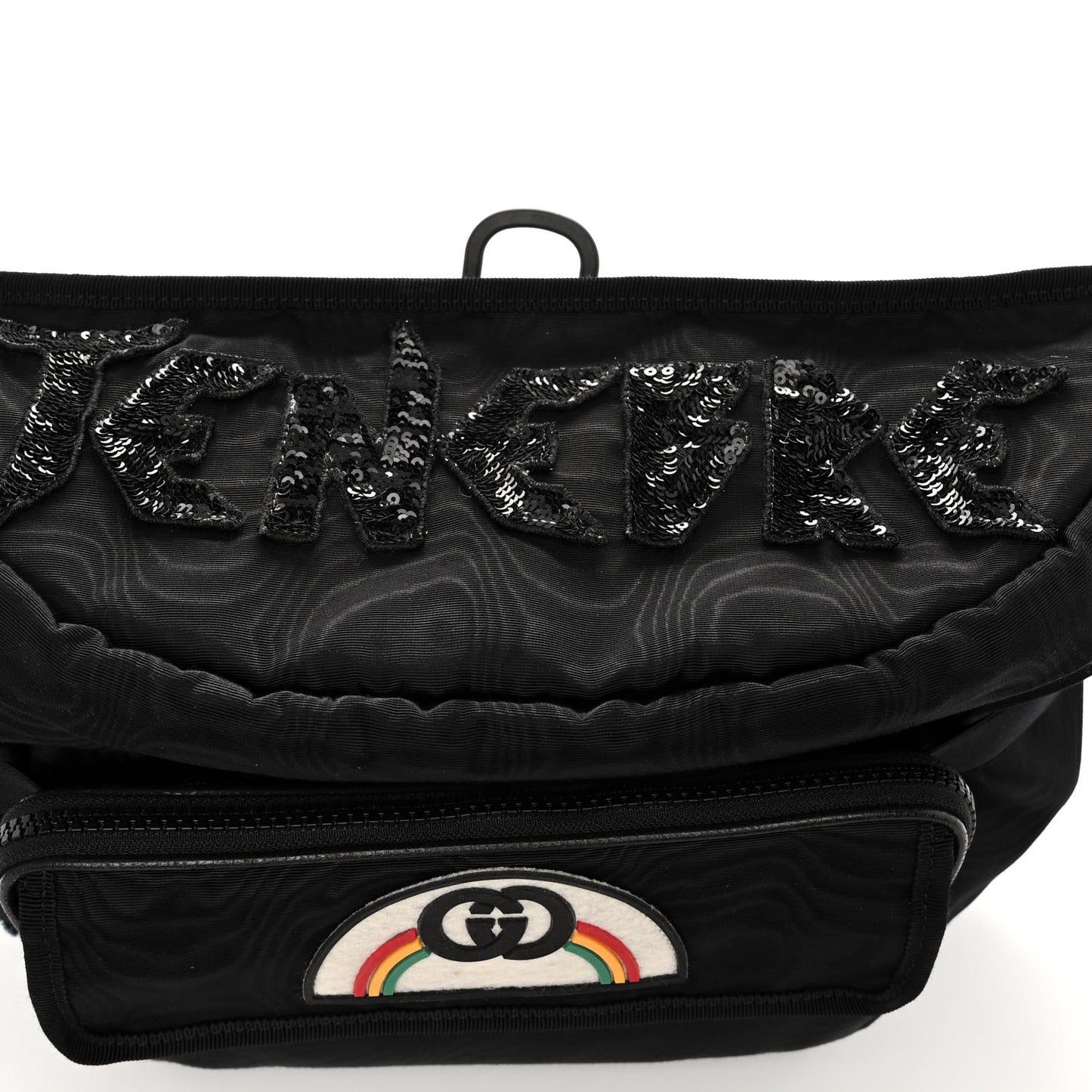 Nylon Retro Patch Convertible Belt Bag Black