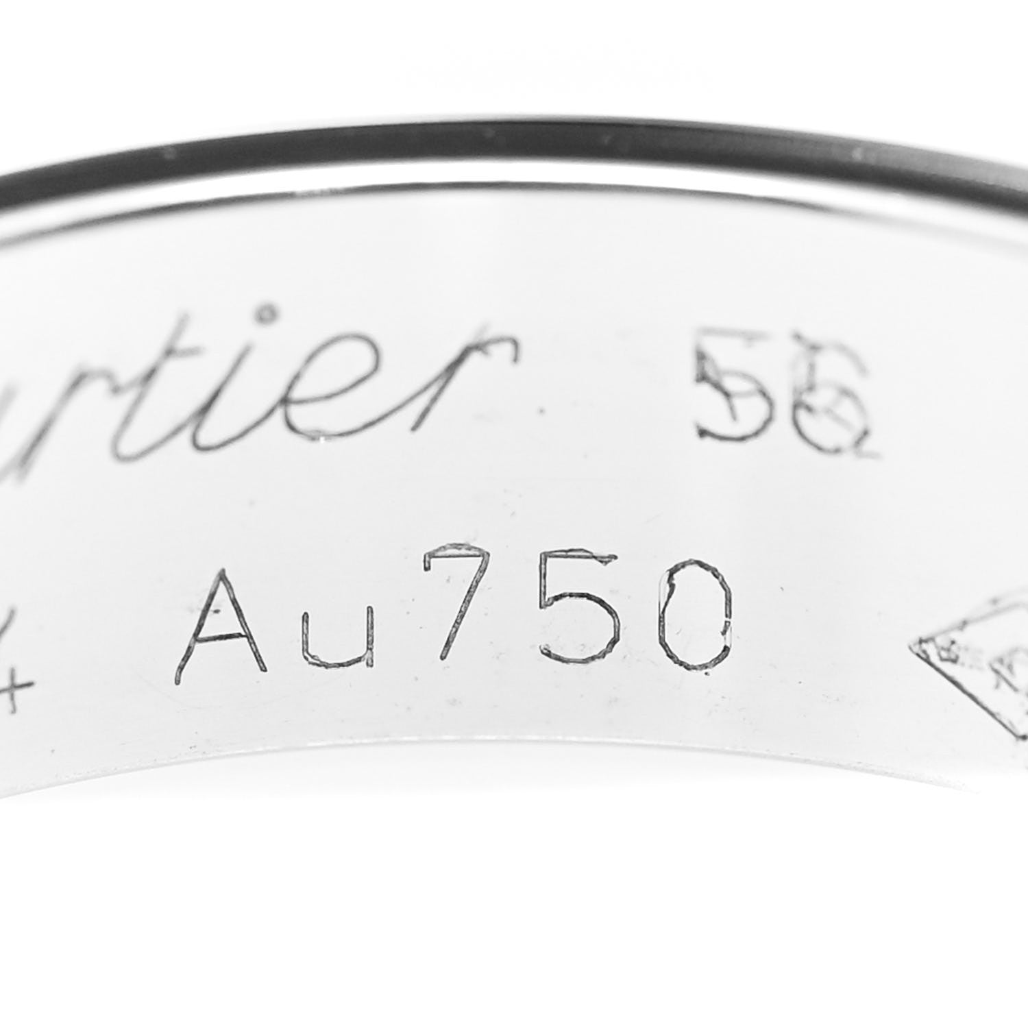 Cartier 18K White Gold 5.5mm LOVE Ring 56 7.5 5 of 6