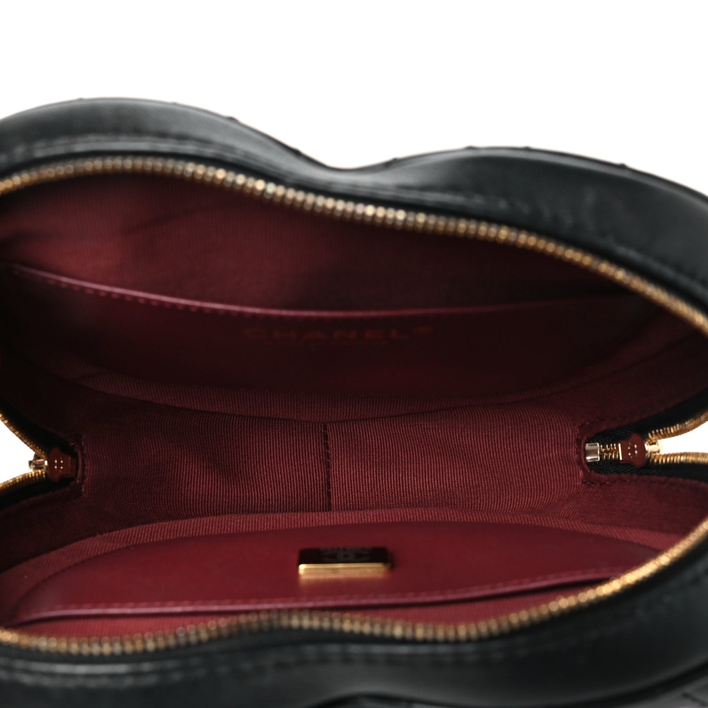 Lambskin Quilted CC In Love Heart Bag Black