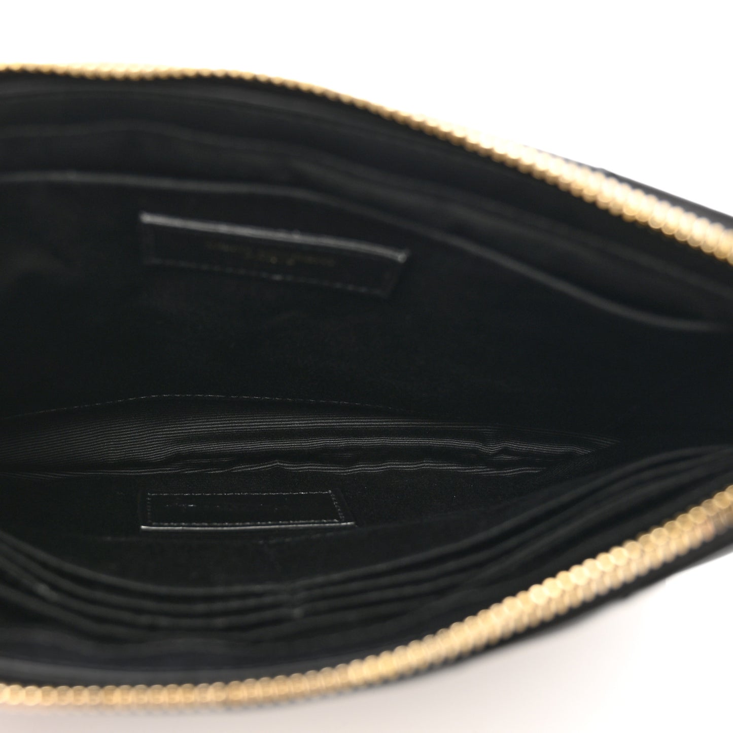 Calfskin Matelasse Chevron Monogram A5 Wristlet Black