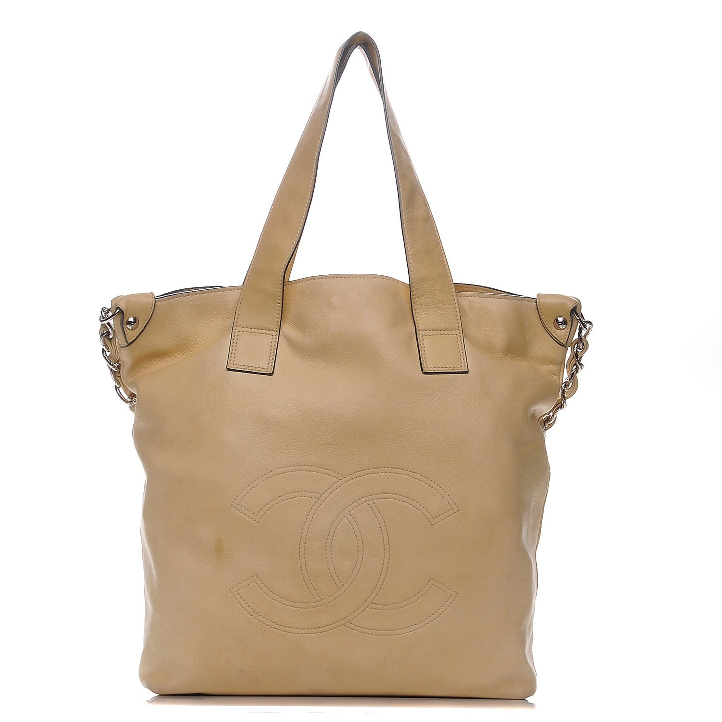 Lambskin Edgy Tote Beige