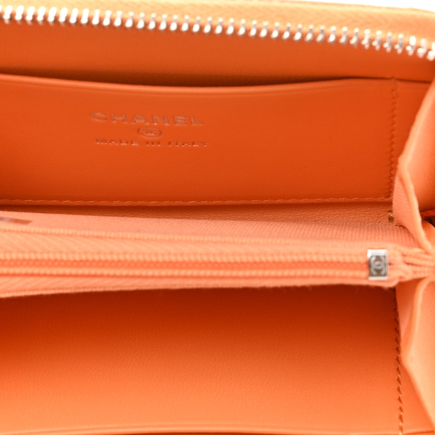 Lambskin Crystal Star Quilted Studded CC Zip Around Card Holder Wallet Orange