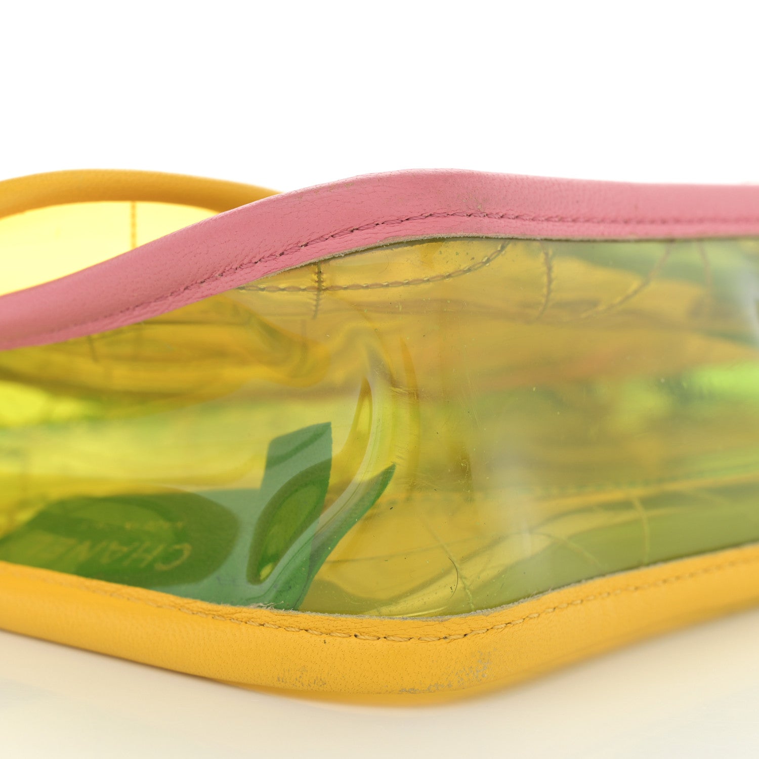Chanel PVC Lambskin Stitched Medium Coco Splash Flap Yellow Green Pink 9 of 12