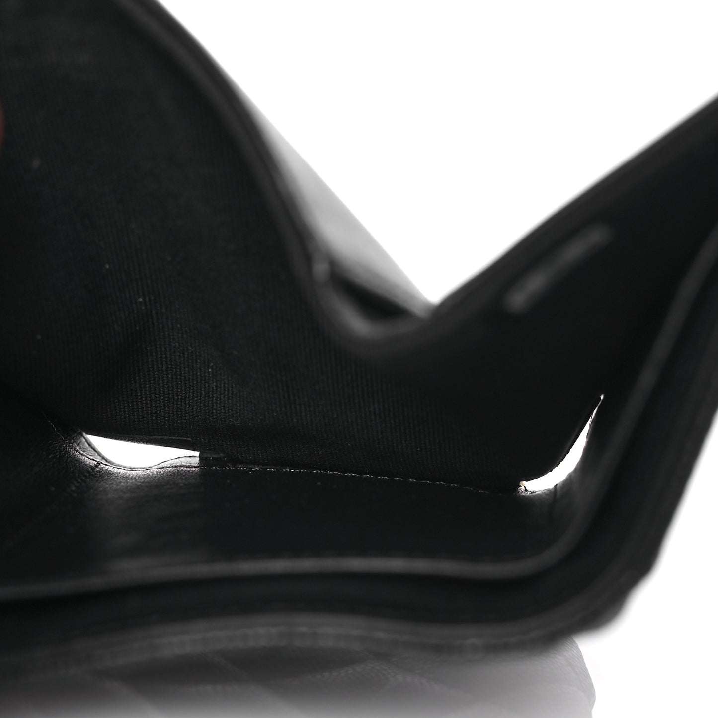 Caviar Quilted Enamel Coco Casino Double Flap Wallet Black