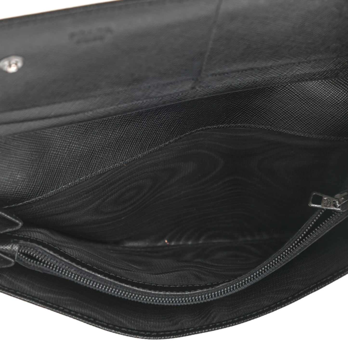 Tessuto Nylon Saffiano Flap Wallet Black