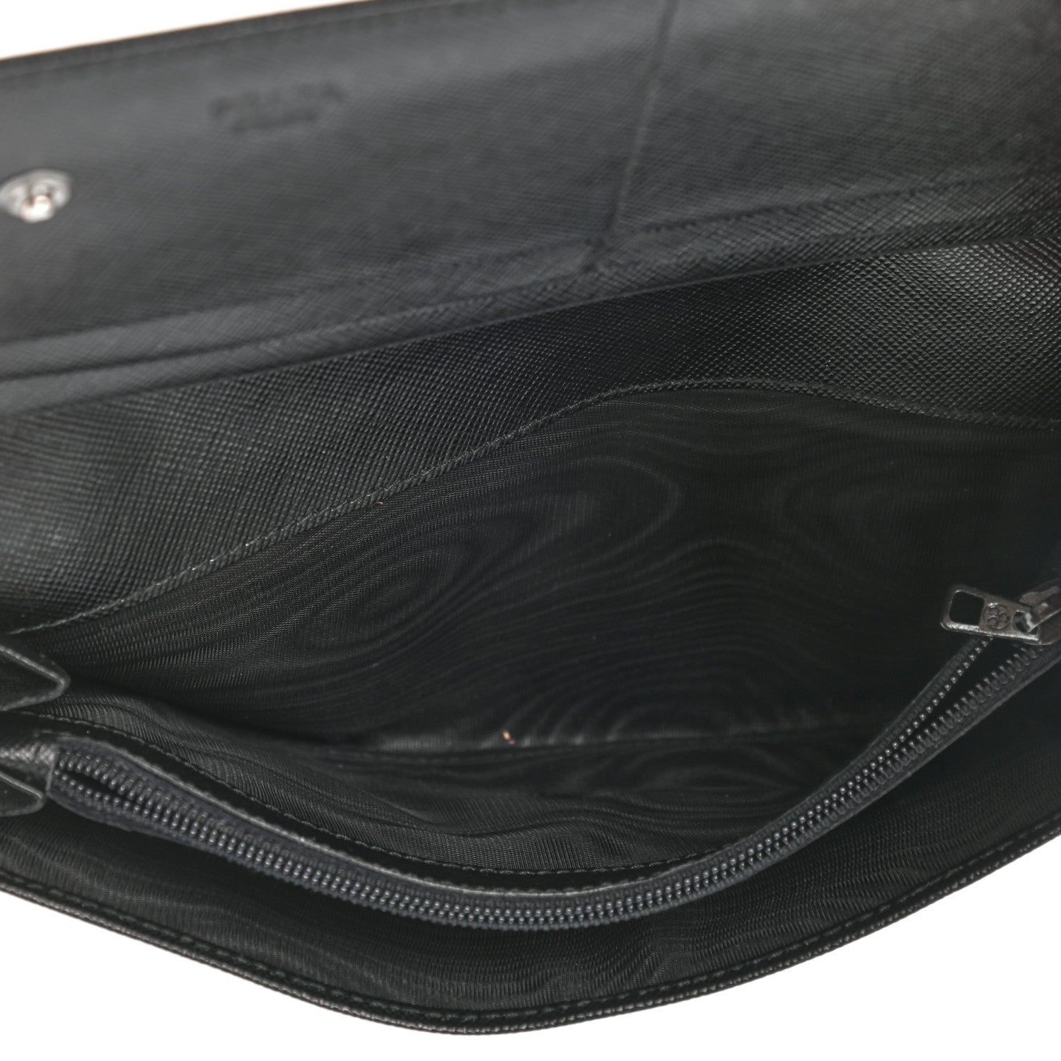 Prada Tessuto Nylon Saffiano Flap Wallet Black 5 of 8