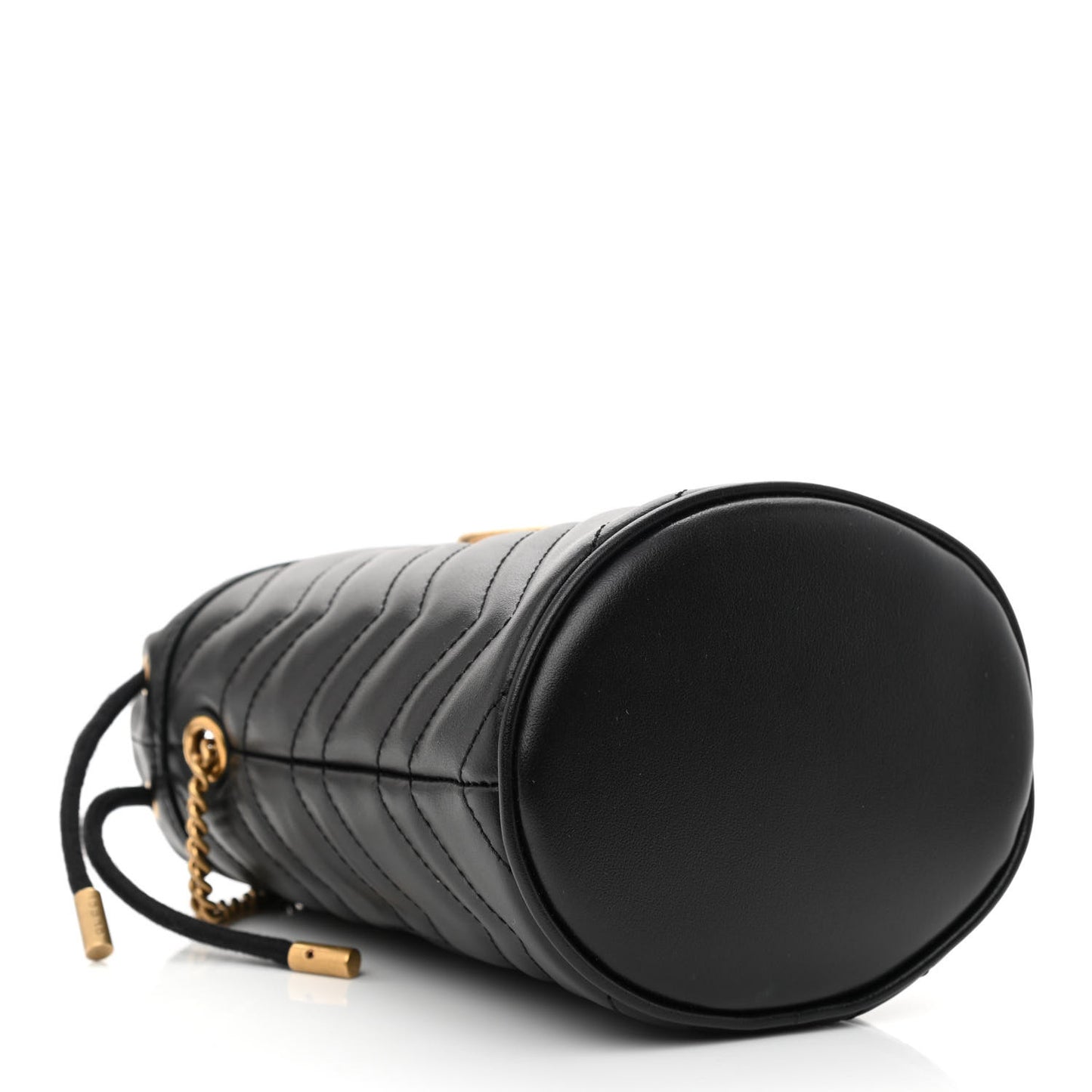 Calfskin Matelasse Mini GG Marmont 2.0 Bucket Bag Black
