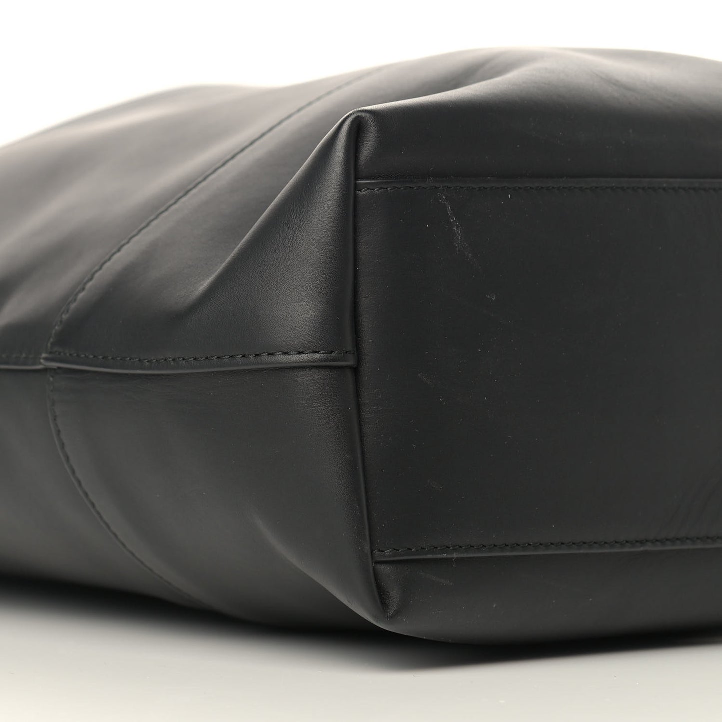 Smooth Matte Calfskin Bucket Bag Black