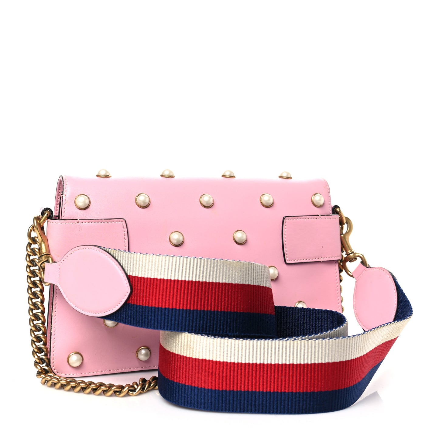 Nappa Pearl Studded Mini Queen Margaret Broadway Shoulder Bag Sugar Pink
