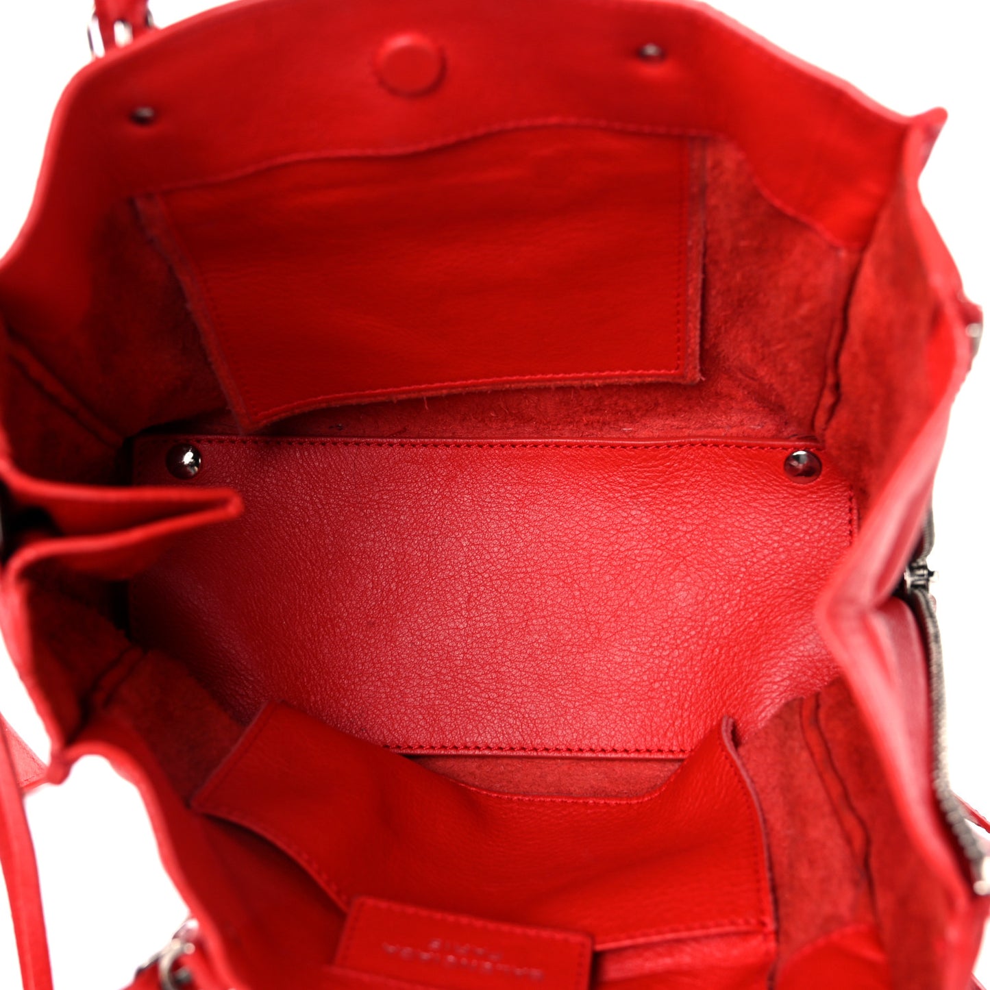 Veau Souple Papier Mini A4 Tote Rouge Cerise