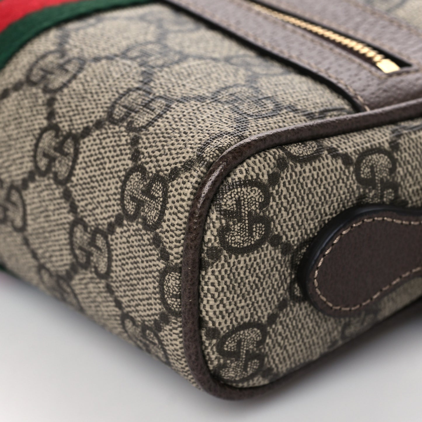GG Supreme Monogram Web Mini Ophidia Shoulder Bag Brown