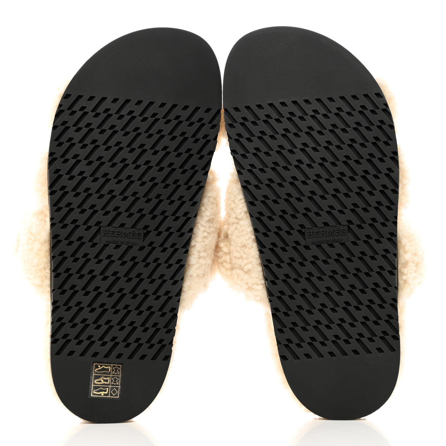 Hermes Woolskin Womens Chypre Sandals 37 Ecru 5 of 9