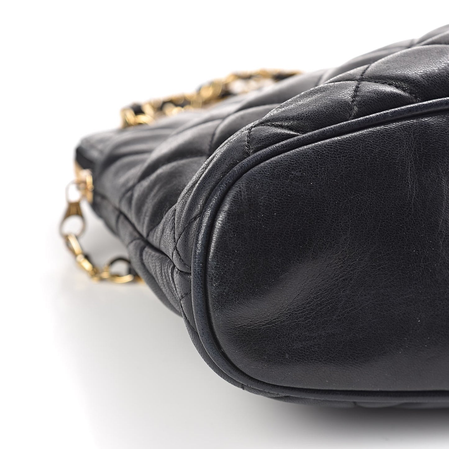 Lambskin Quilted Shoulder Bag Black