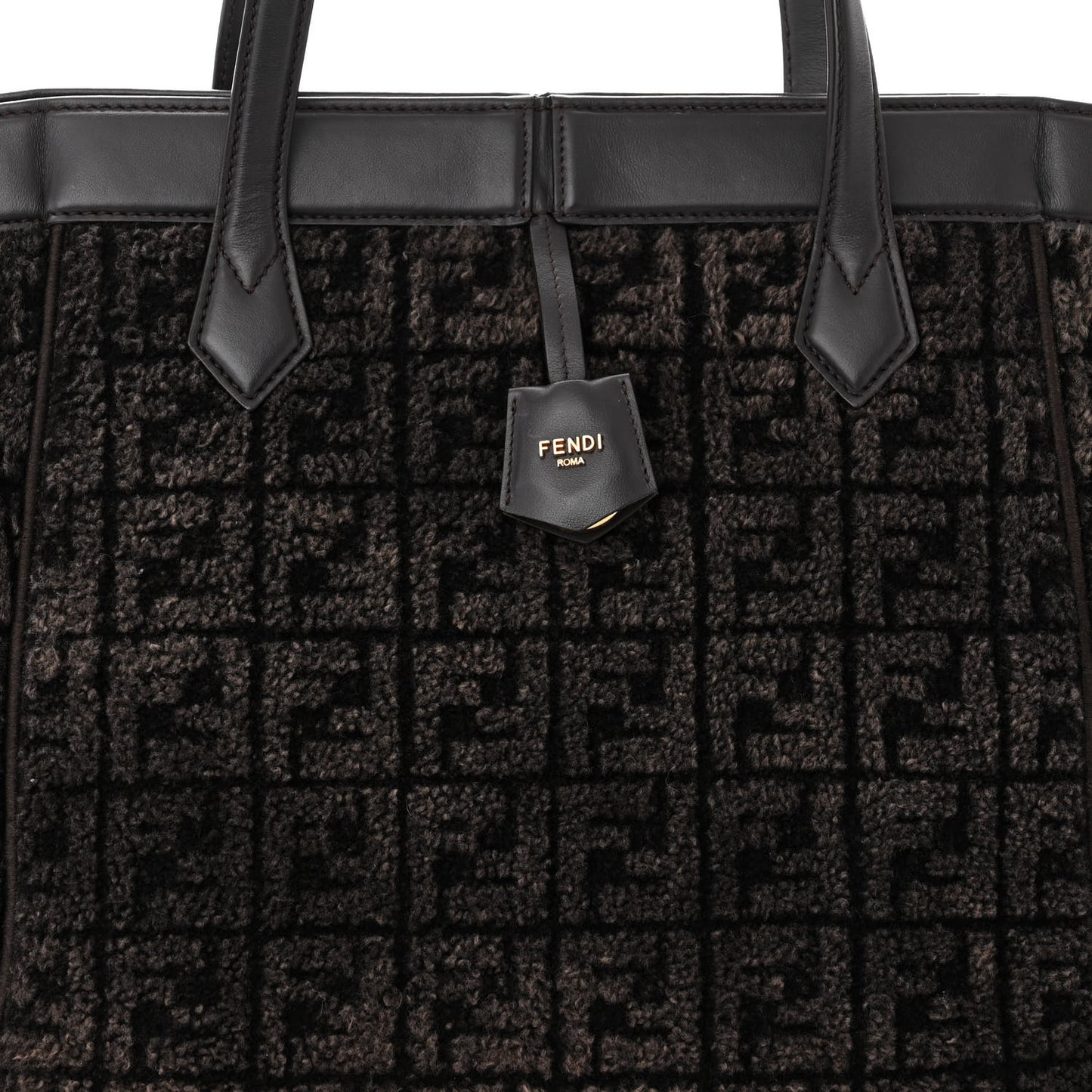 Sheepskin FF 1974 Large Fendi Origami Brown