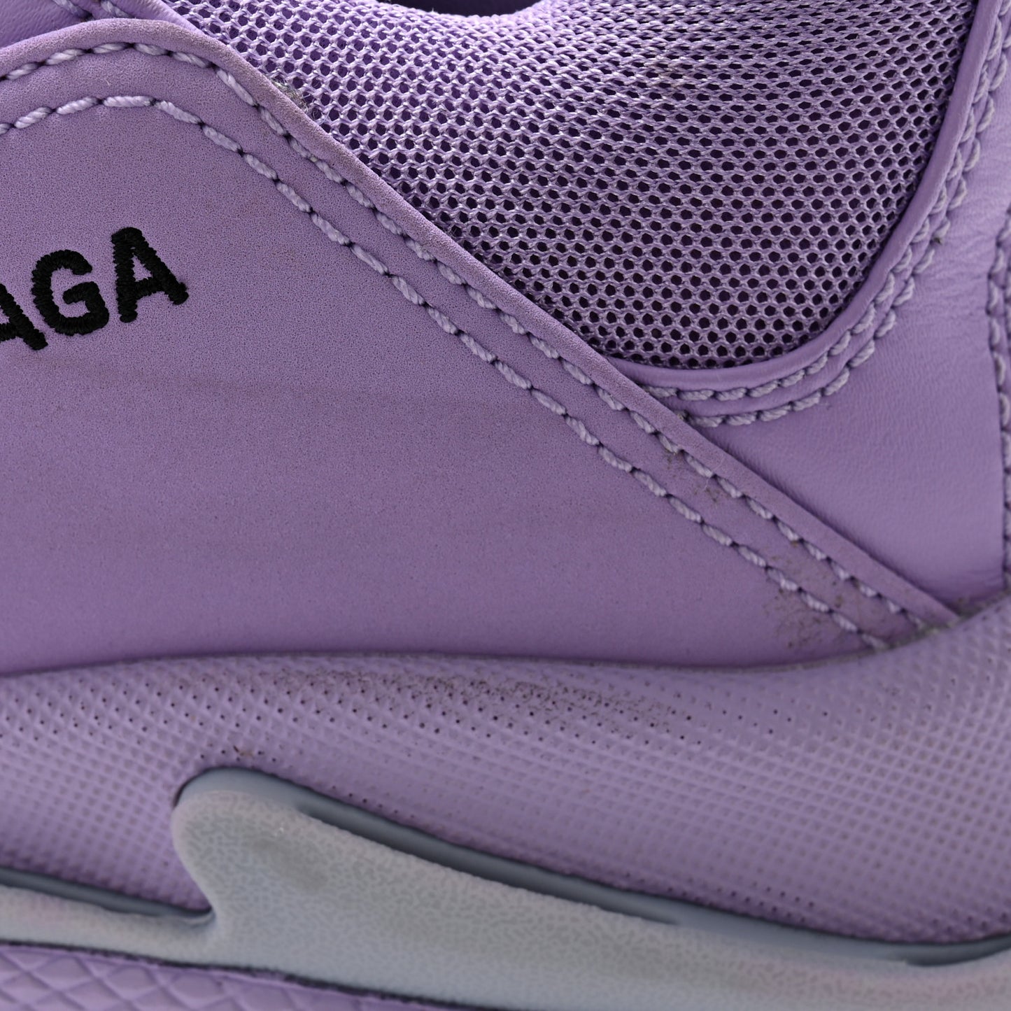 Fabric Mesh Mens Triple S Sneakers 43 Light Lilac