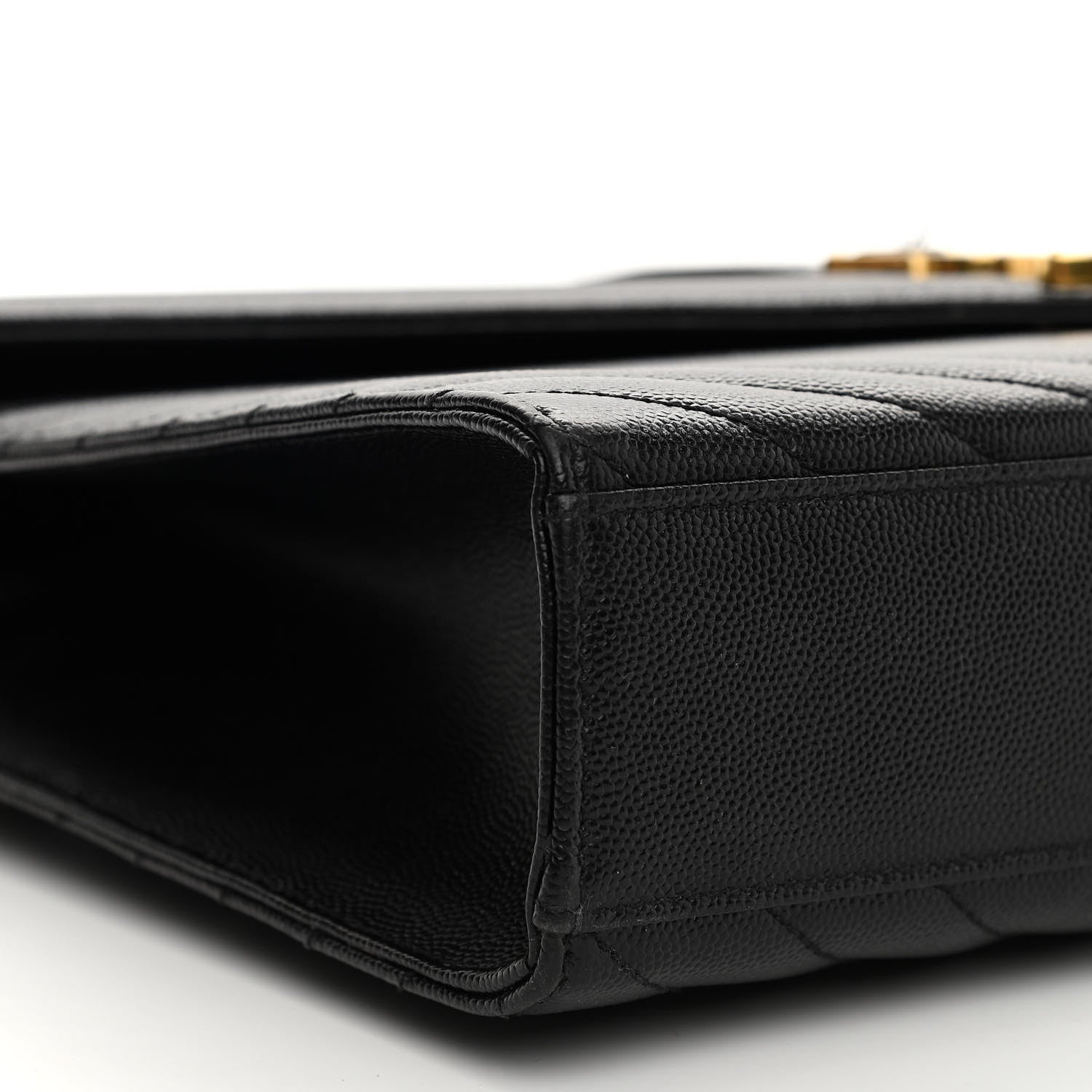 Saint Laurent Grain De Poudre Matelasse Chevron Large Monogram Satchel Black 9 of 11