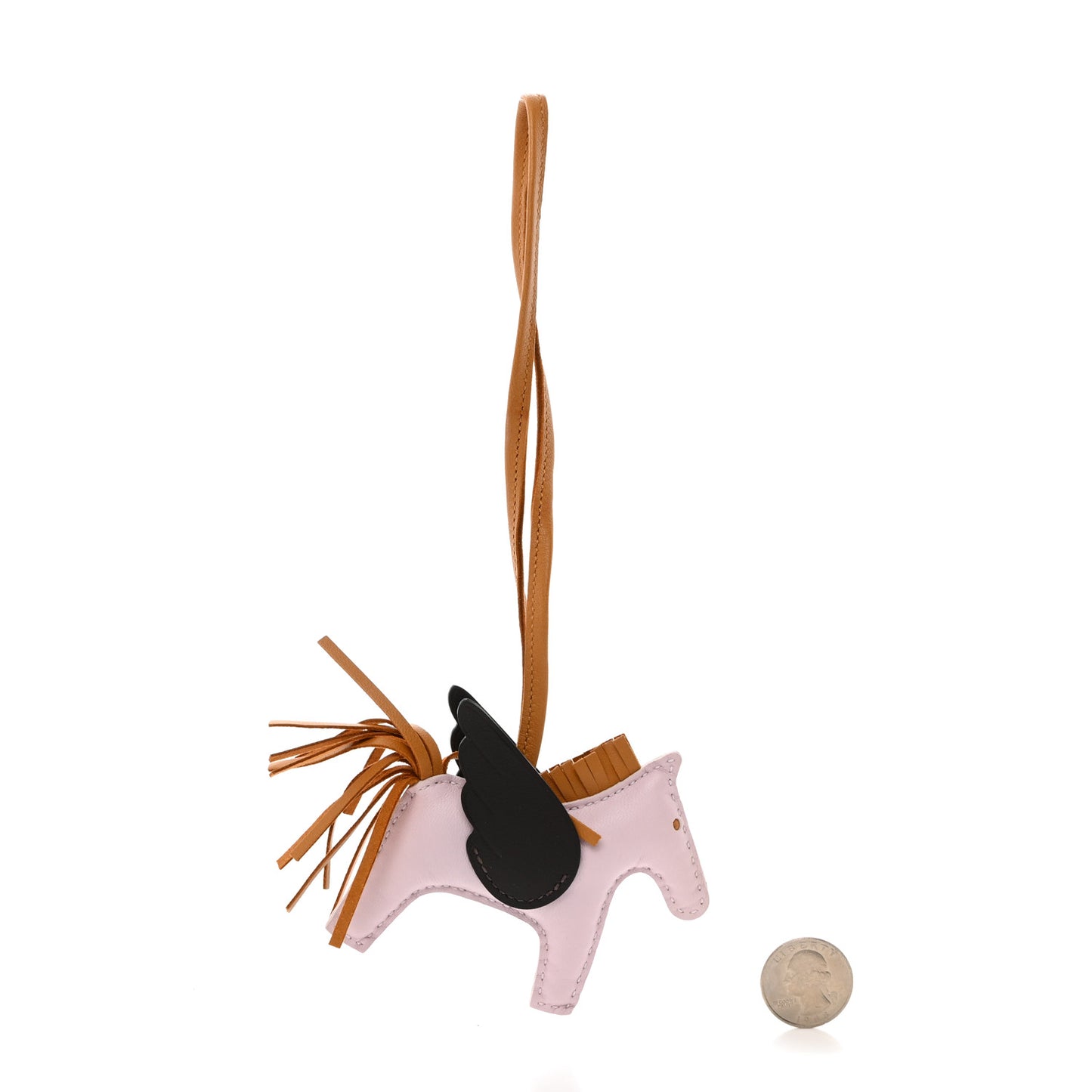 Milo Lambskin Grigri Rodeo Pegase Horse Bag Charm PM Mauve Pale Sesame Ebene