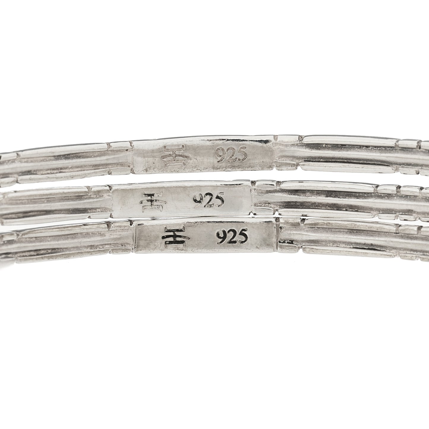 Sterling Silver Kali Slim Bangle Bracelet Set of 3