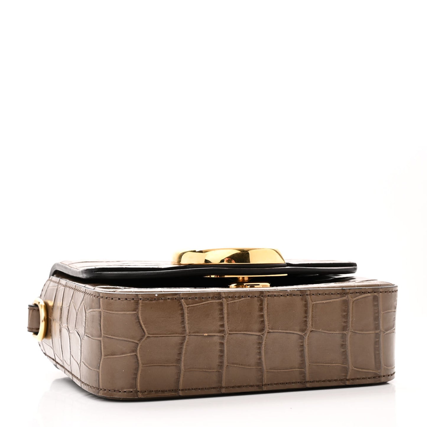 Calfskin Crocodile Embossed Mini C Bag
