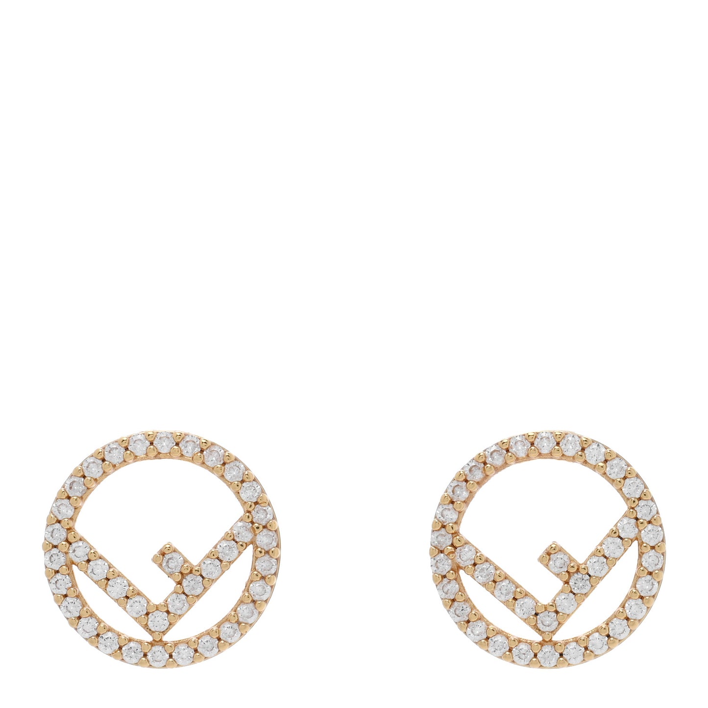 Metal Crystal F is Fendi Earrings Gold