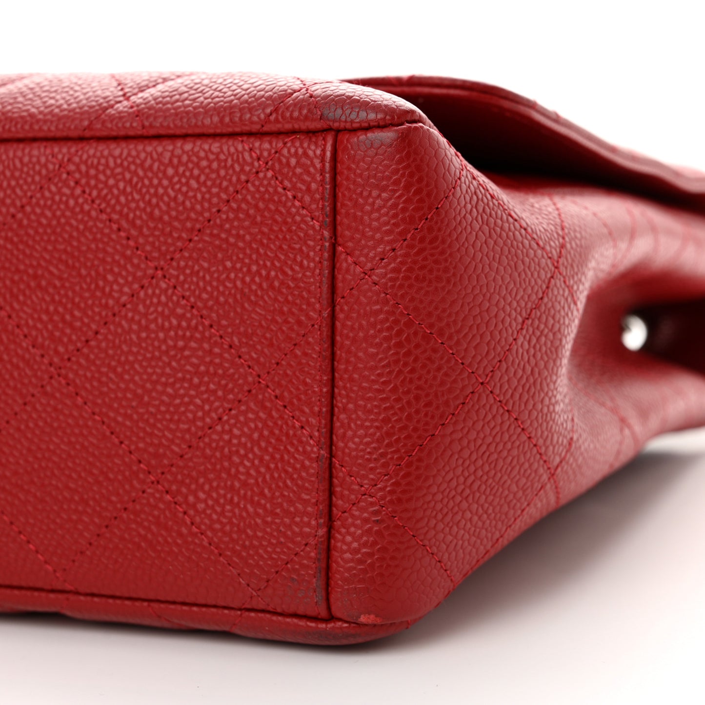 Caviar Quilted Maxi Single Flap Red