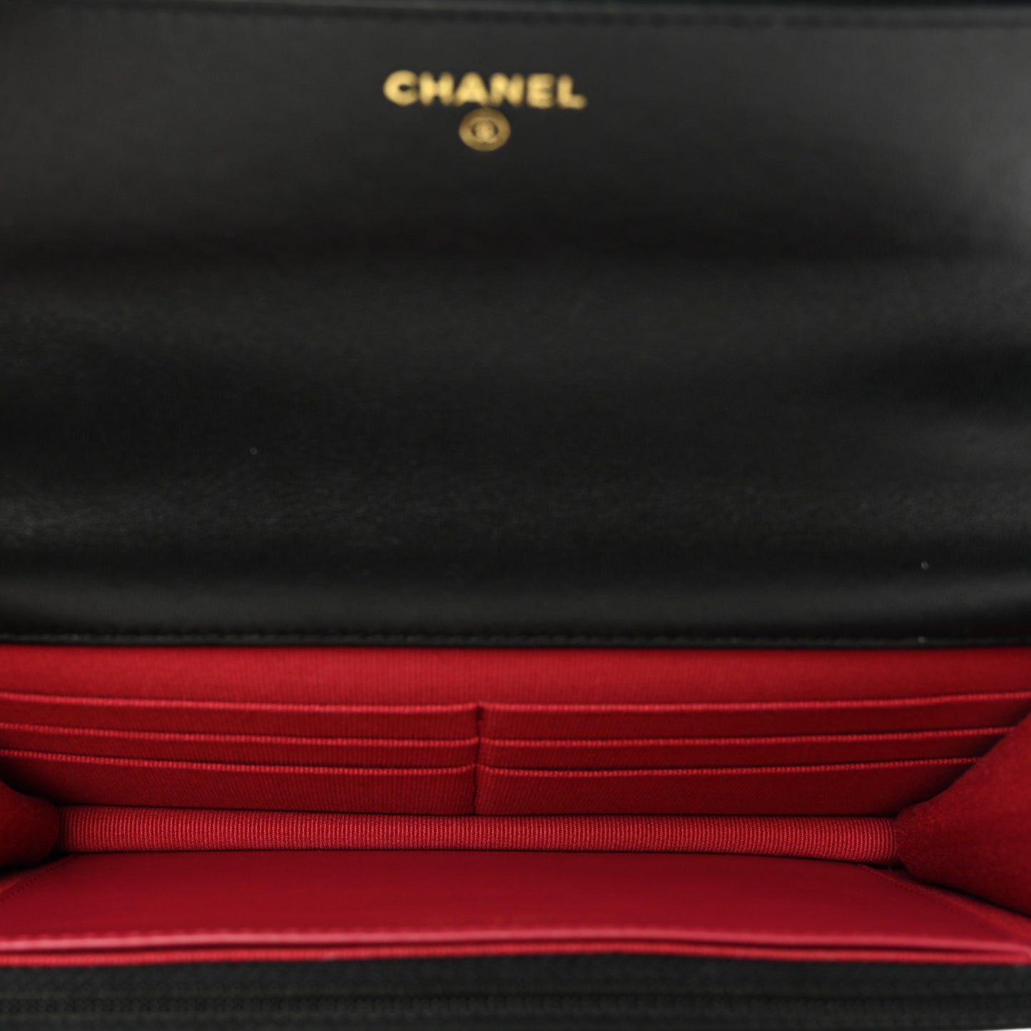 Lambskin Quilted Chanel 19 Wallet On Chain WOC Black