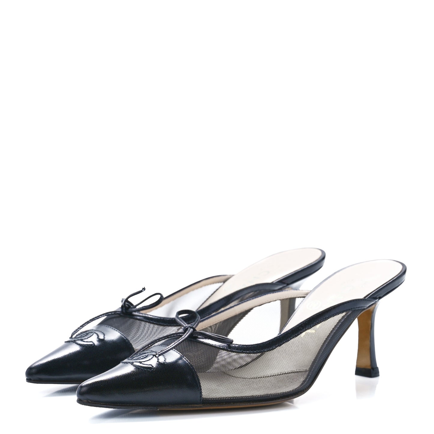 Mesh Cap Toe CC Mules 36 Black