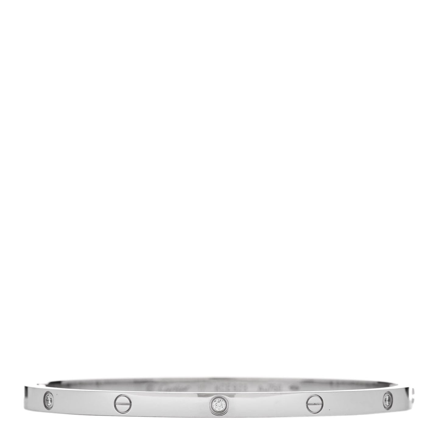 18K White Gold 6 Diamond Small LOVE Bracelet 17