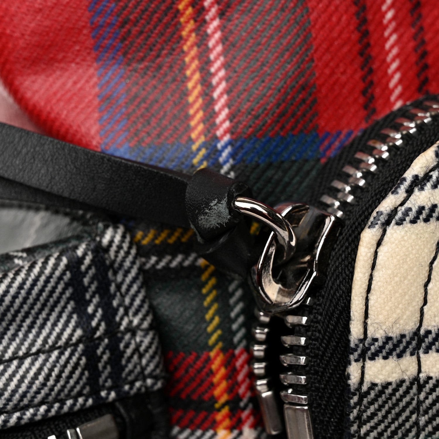 Burberry Laminated Tartan Patchwork Medium Rucksack Backpack Military Red 18 of 24