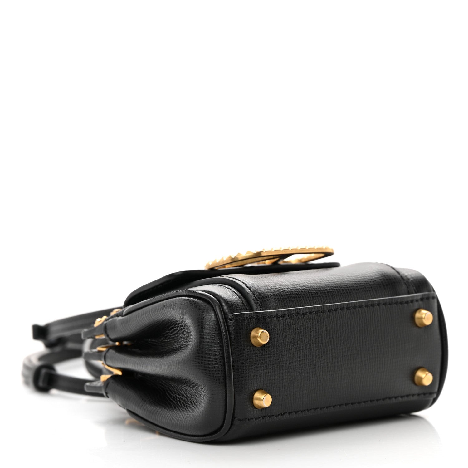 Valentino Garavani Grainy Calfskin Micro Rockstud Alcove Top-Handle Bag Black 4 of 14