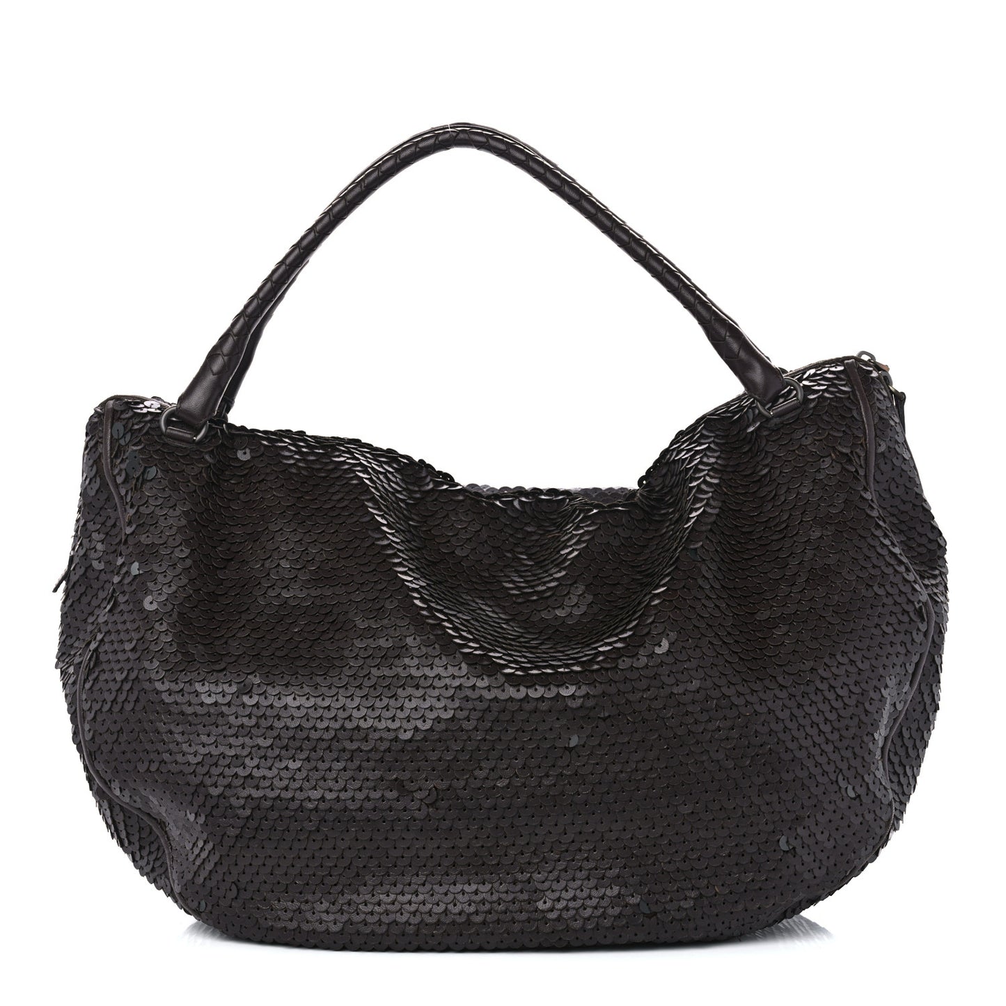 Nappa Velours Intrecciato Fuzzy Medium Veneta Hobo Ebano