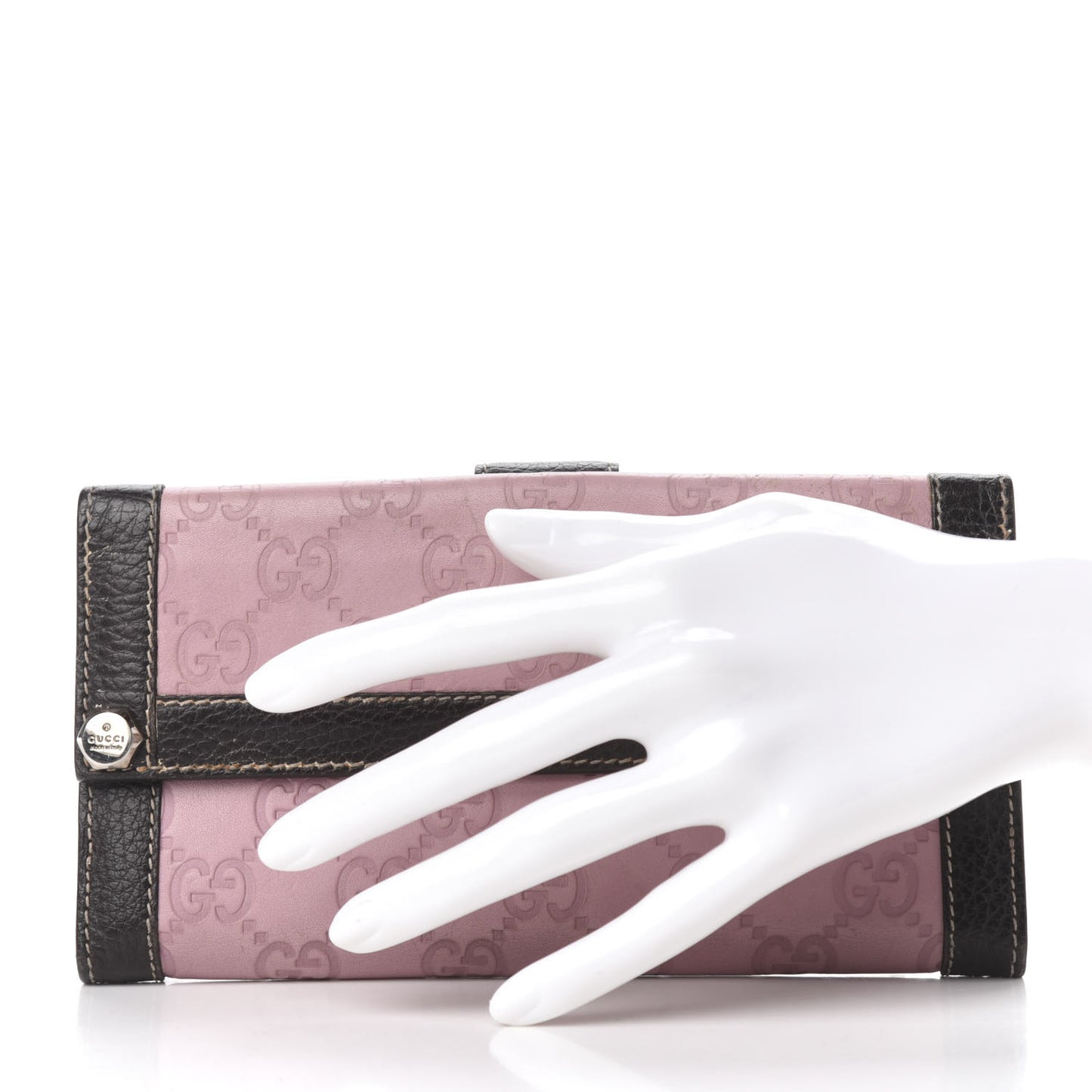 Guccissima Continental Charmy Wallet Pink Brown