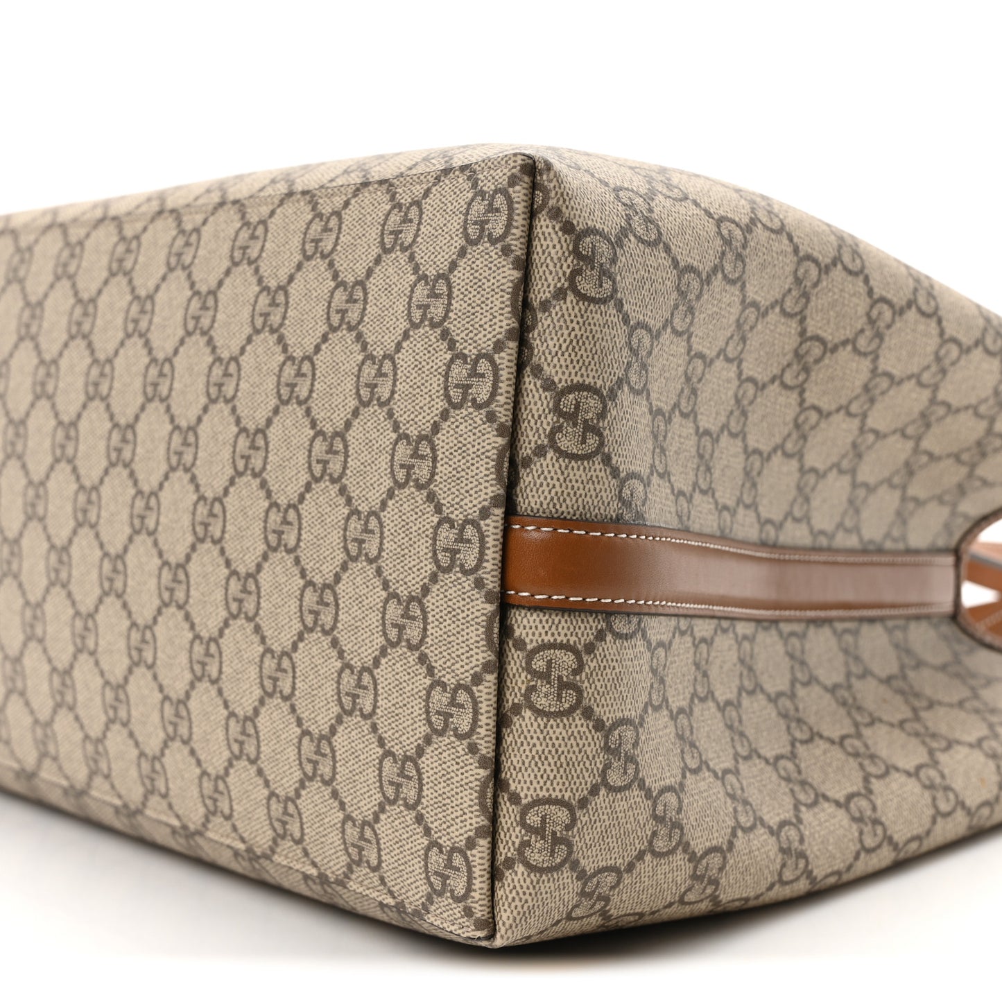GG Supreme Monogram Emblem Medium Tote Bag Beige Dark Brown
