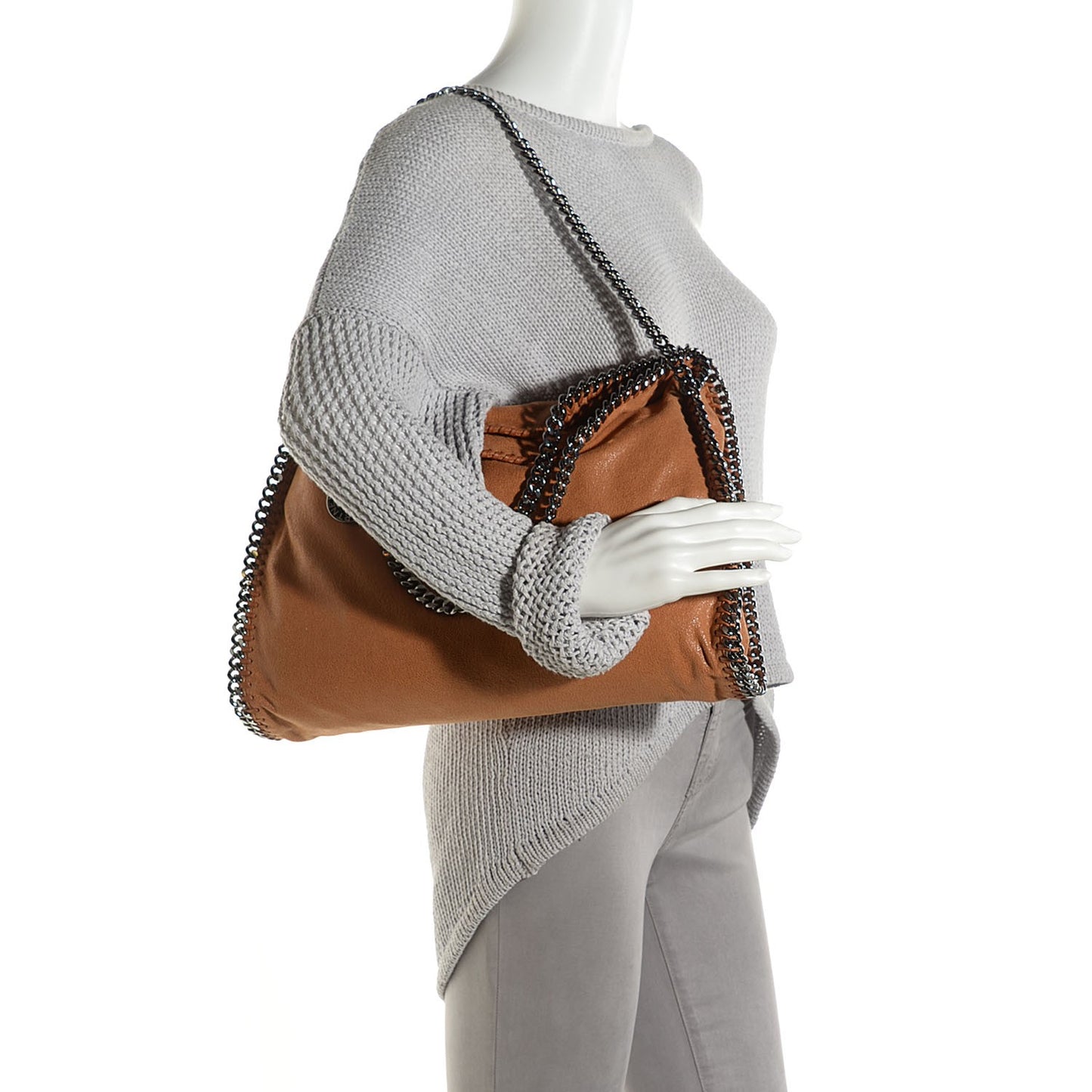 Shaggy Deer Falabella Fold Over Tote Tan