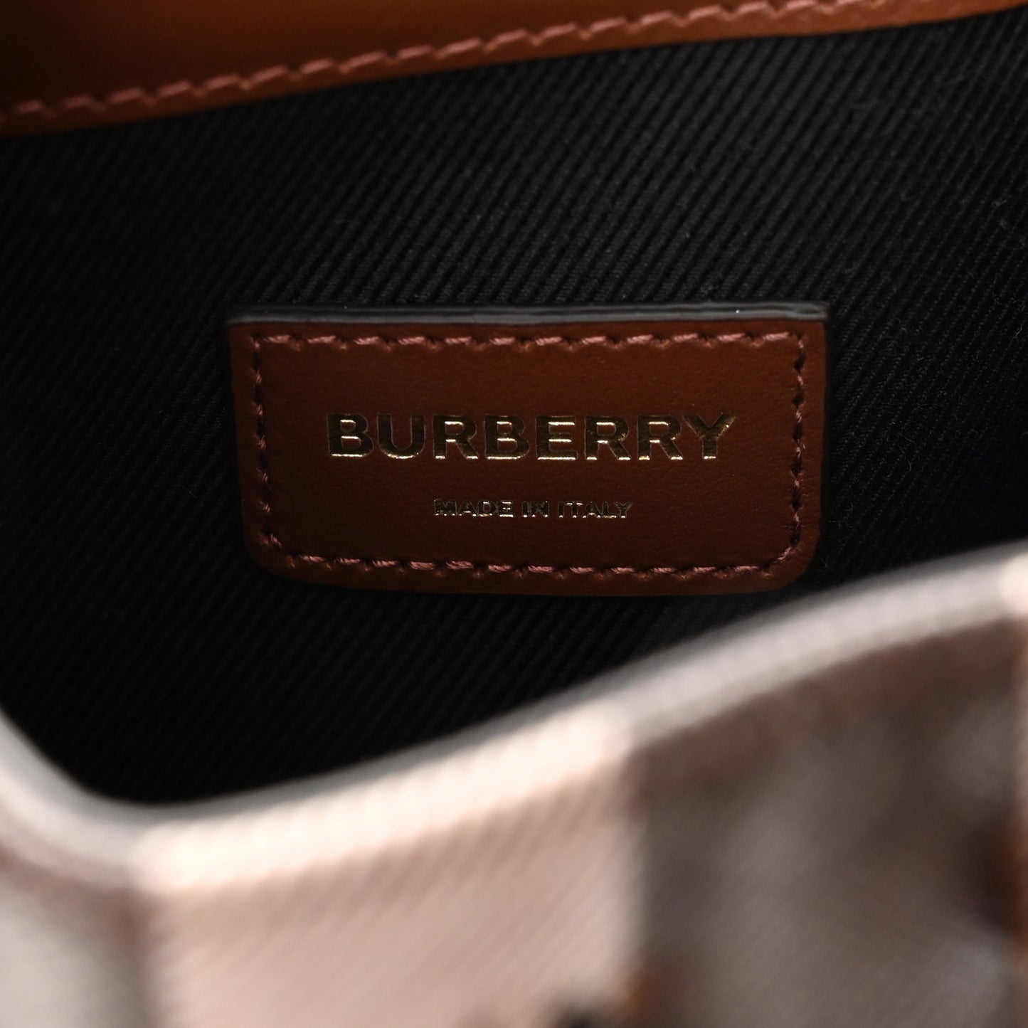 House Check Canvas Calfskin Micro Backpack Dark Birch Brown