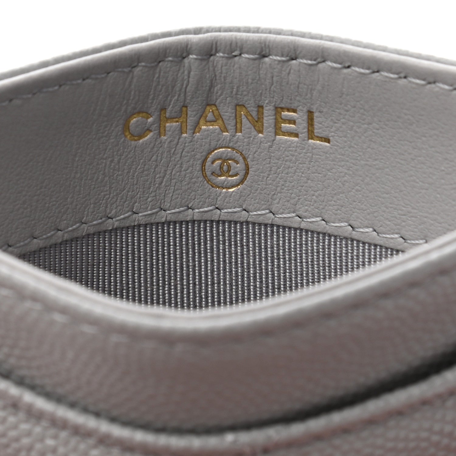 Chanel Caviar Quilted Card Holder Grey 5 of 7