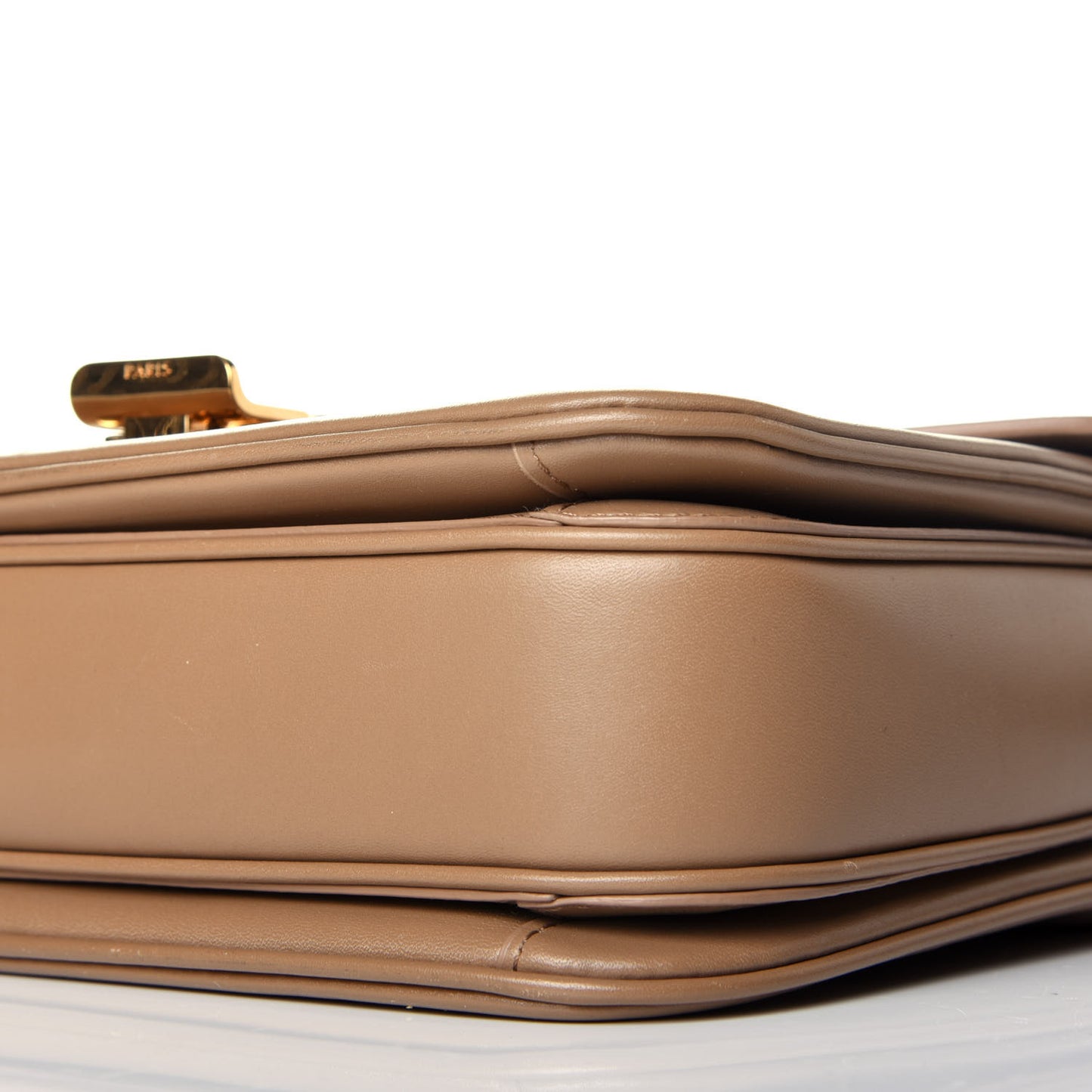 Shiny Calfskin Medium C Bag Light Camel