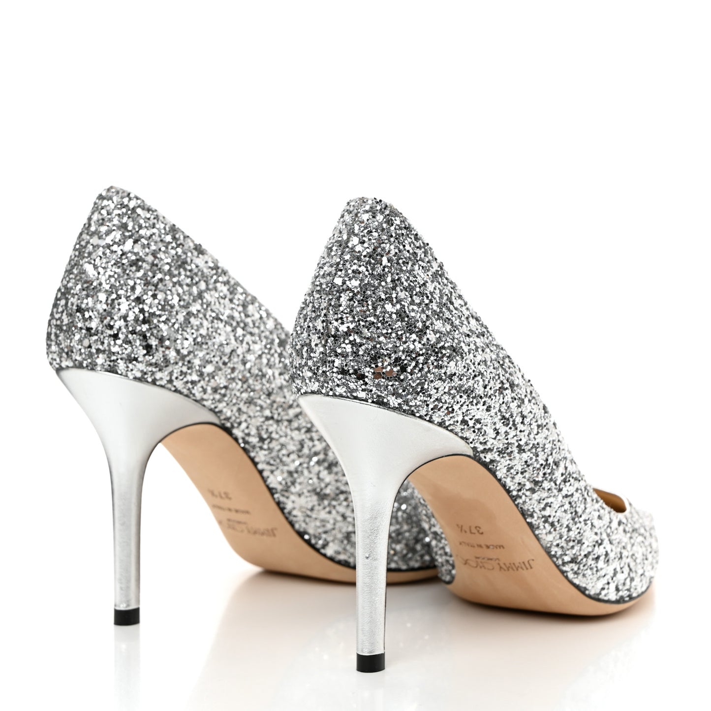 Coarse Glitter Fabric Agnes 85 Pumps 37.5 Silver